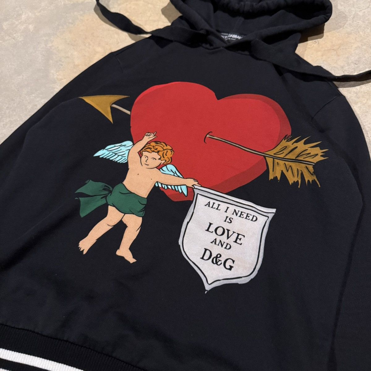 Dolce & Gabbana Dolce & Gabbana Cupid All I Need Is Love Hooded Sweatshirt Size US M / EU 48-50 / 2 - 3 Thumbnail