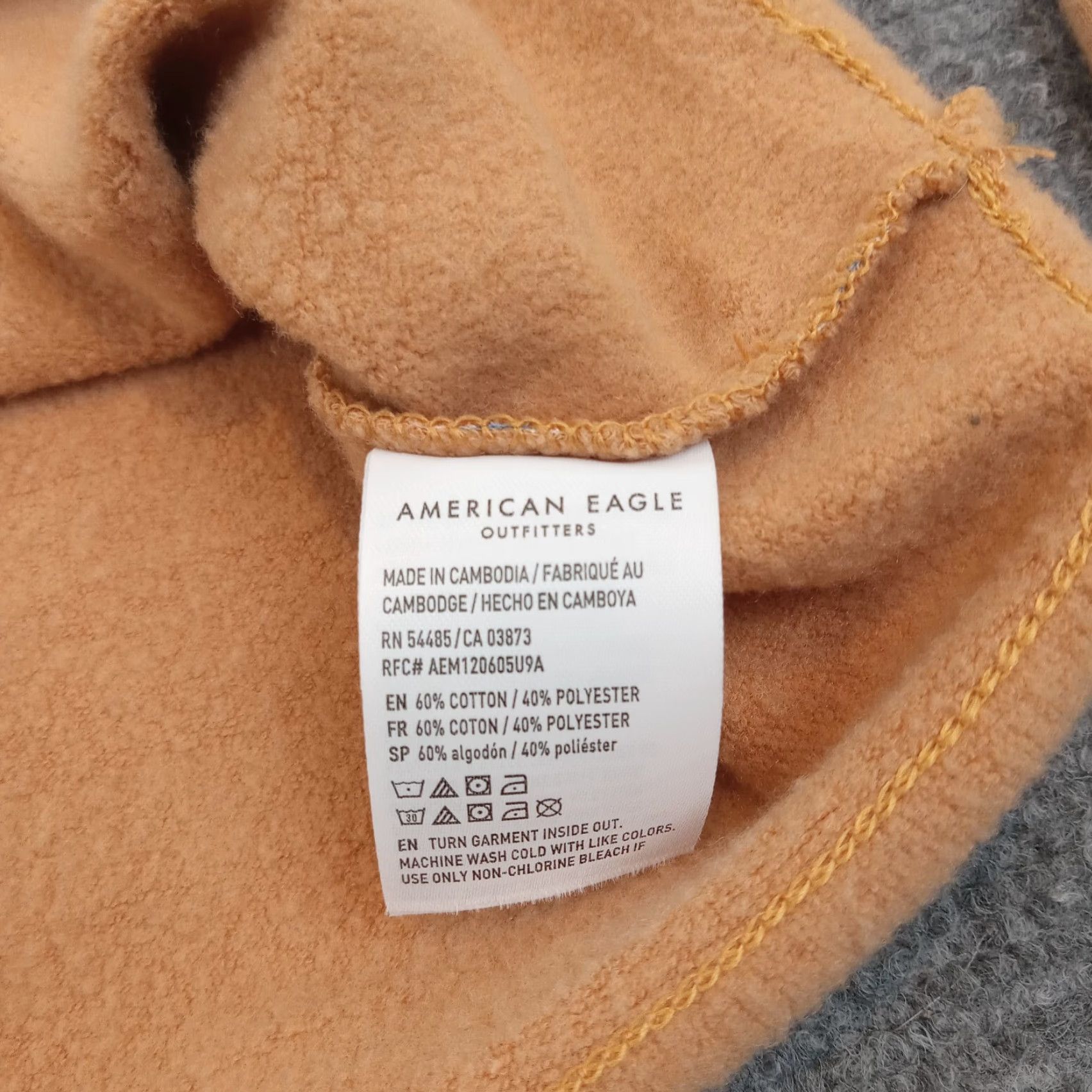 American Eagle Outfitters American Eagle Cropped Sweatshirt Womens Medium Orange Blue Striped Long Sleeve Oversized Easy Care Fall Spring Summer Winter Size M / US 6-8 / IT 42-44 - 6 Thumbnail