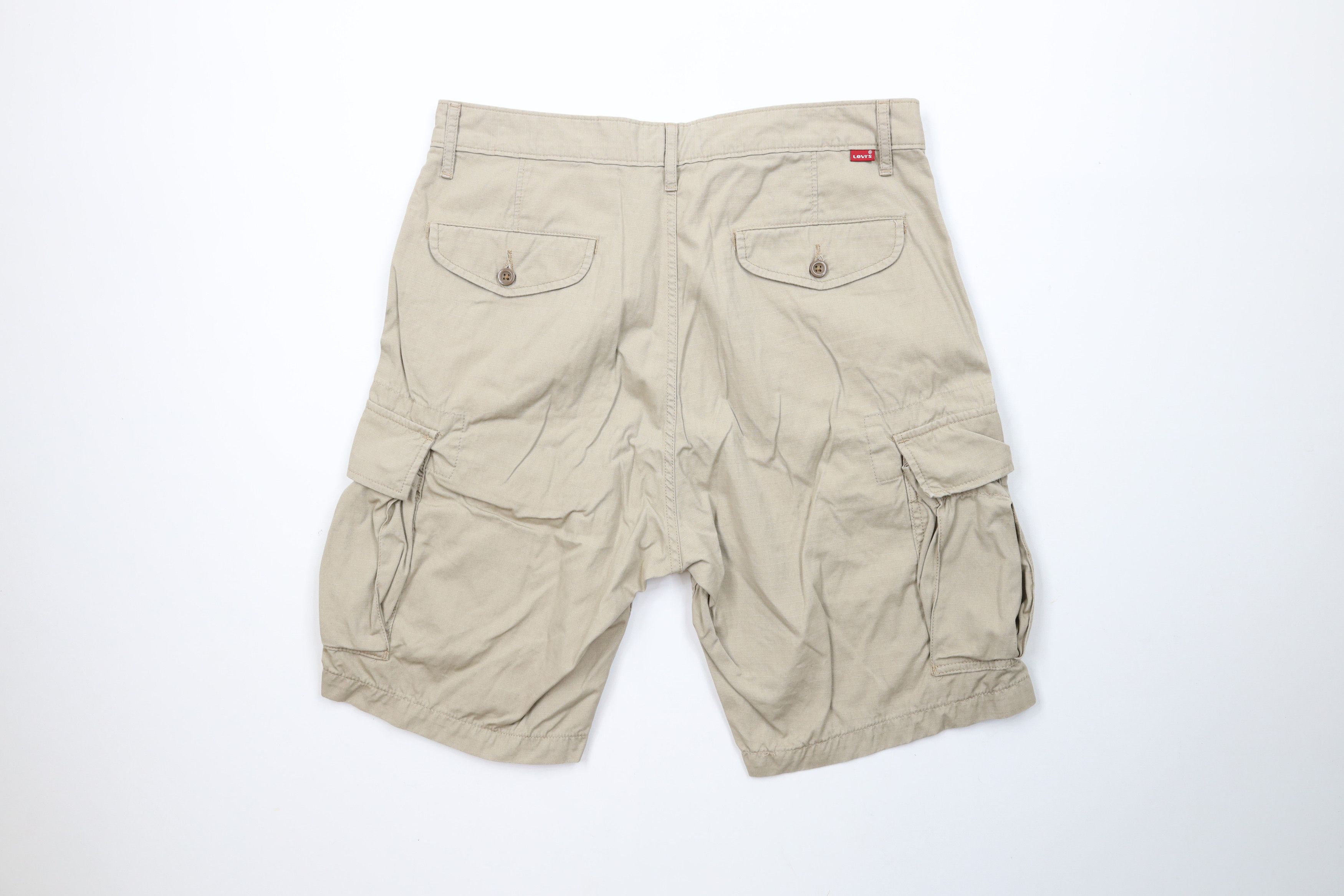 Levi's × Vintage Vintage Y2K Levis Relaxed Fit Cargo Shorts Beige Cotton Size US 32 / EU 48 - 8 Thumbnail