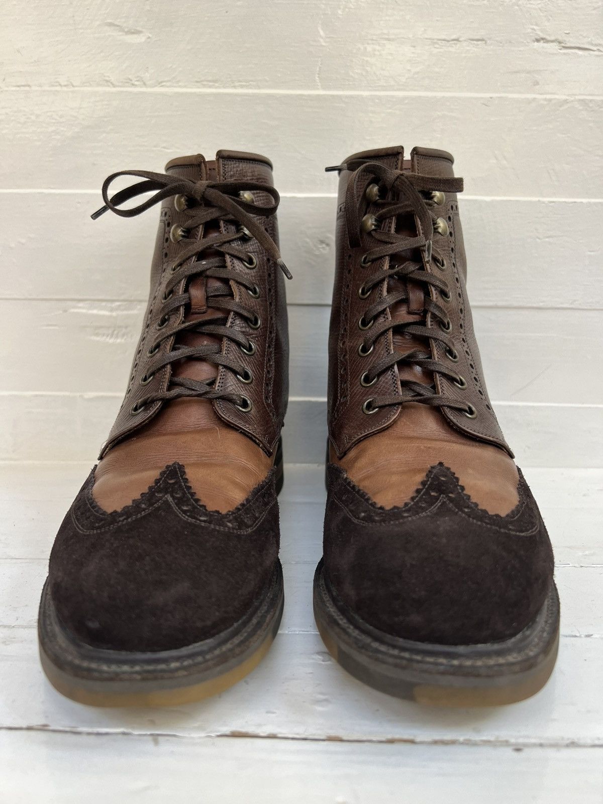 Salvatore Ferragamo Salvatore Ferragamo Lavorazione Tramezza Brown Boots Size US 8.5 / EU 41-42 - 5 Thumbnail