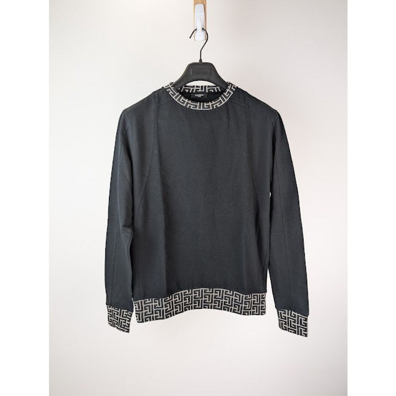 Balmain o1rshd1 Crewneck Sweatshirt in Black Size US M / EU 48-50 / 2 - 1 Thumbnail