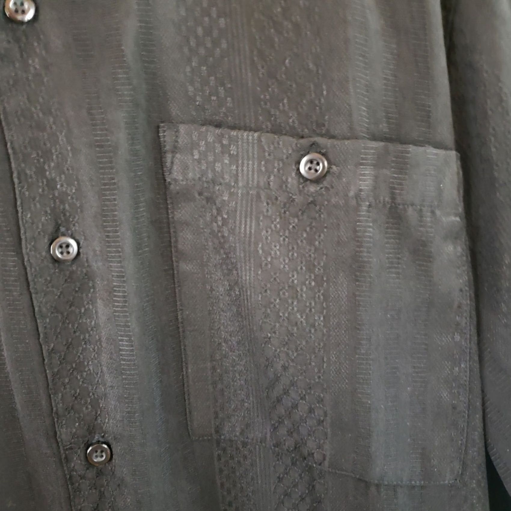 Vintage Cabana Shirt Mens L Black Sueded Button-Up Short Sleeve Collared Top Casual Wear Shirt Size US L / EU 52-54 / 3 - 5 Thumbnail
