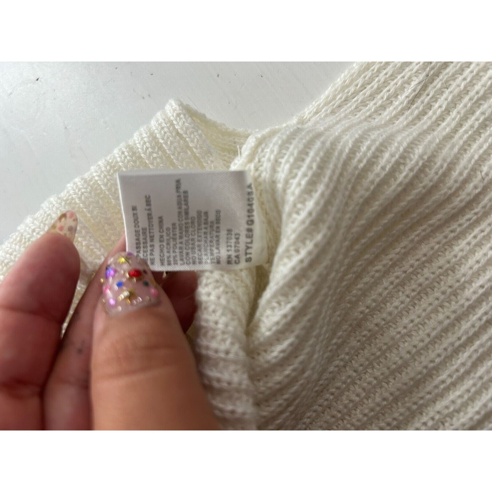 Other Lovemarks Ivory Knit Short Cuffed Sleeve High Low Sweater S Size S / US 4 / IT 40 - 8 Thumbnail