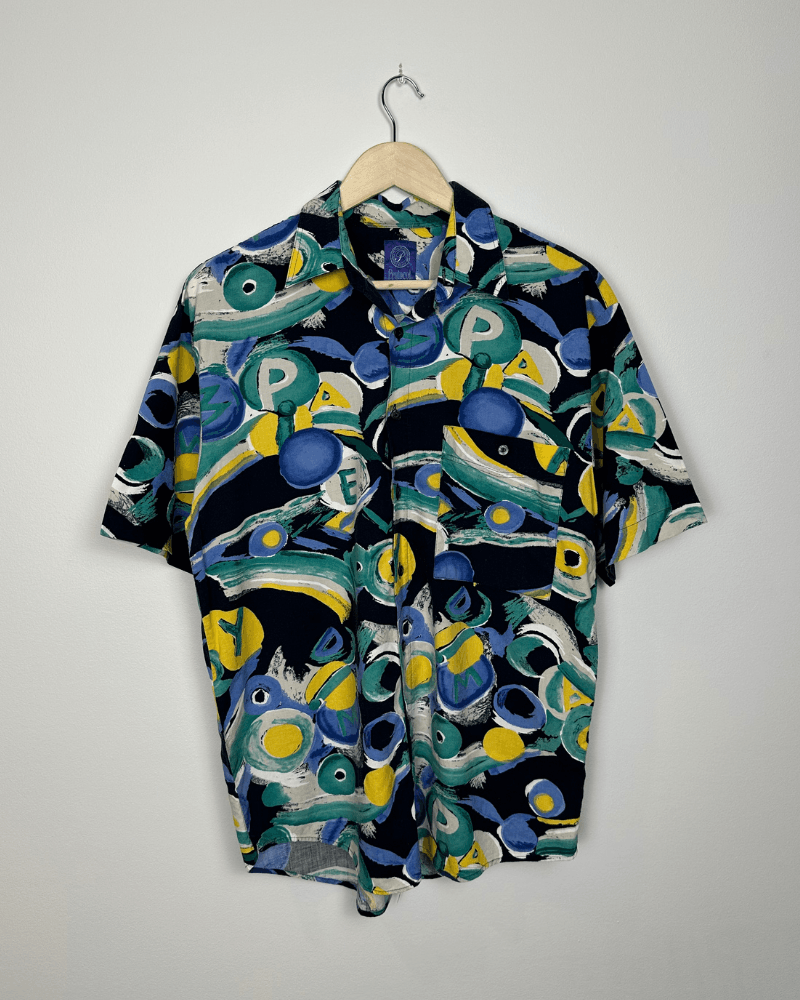 Vintage Vintage Crazy Abstract Pattern Protocol Button Up T-Shirt L Size US L / EU 52-54 / 3 - 3 Thumbnail