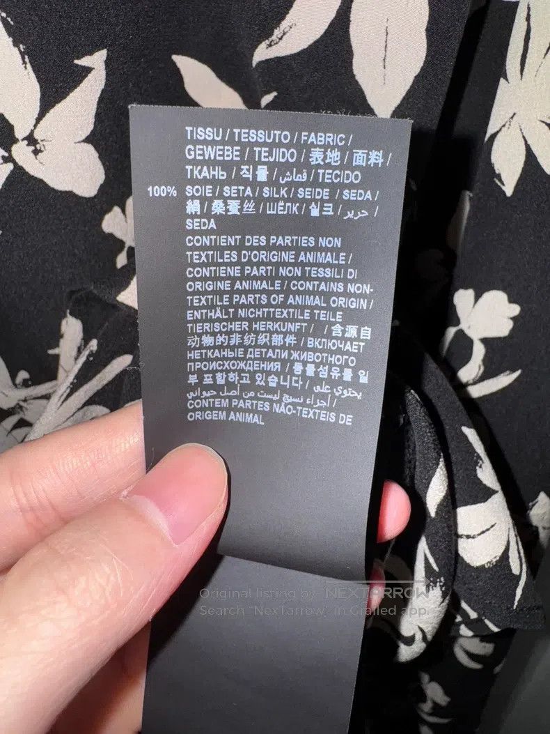 Saint Laurent Paris Saint Laurent Paris Silk black and white maple leaf print Size XS / US 0-2 / IT 36-38 - 7 Thumbnail