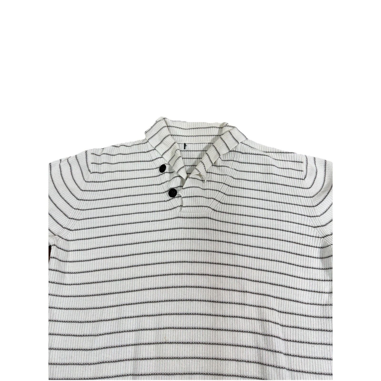 Vintage Vintage Shawl Collar Sweater Knitwear Striped White And Gray Size US M / EU 48-50 / 2 - 2 Thumbnail