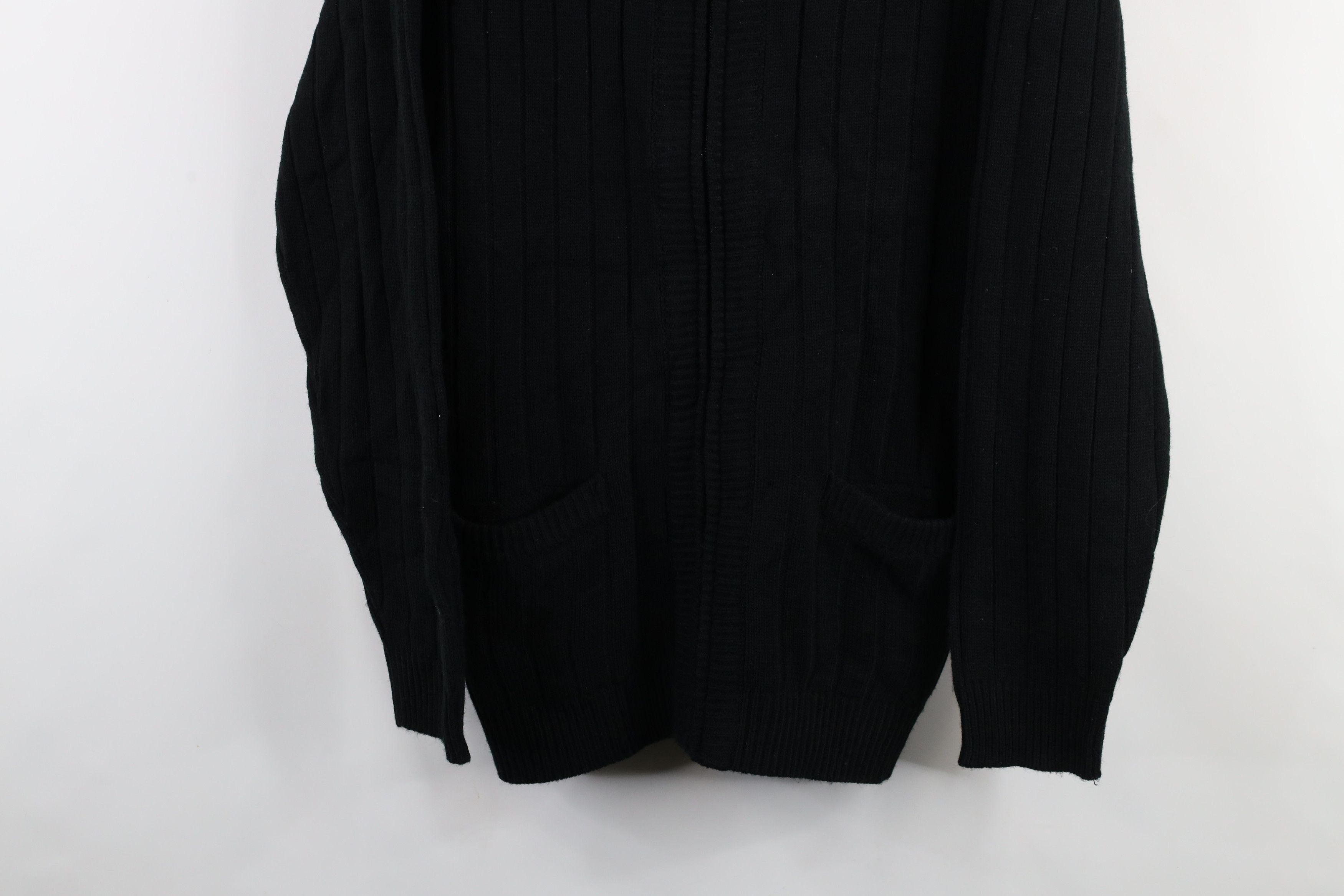 Vintage Vintage 90s Streetwear Ribbed Knit Full Zip Cardigan Sweater Size US L / EU 52-54 / 3 - 3 Thumbnail