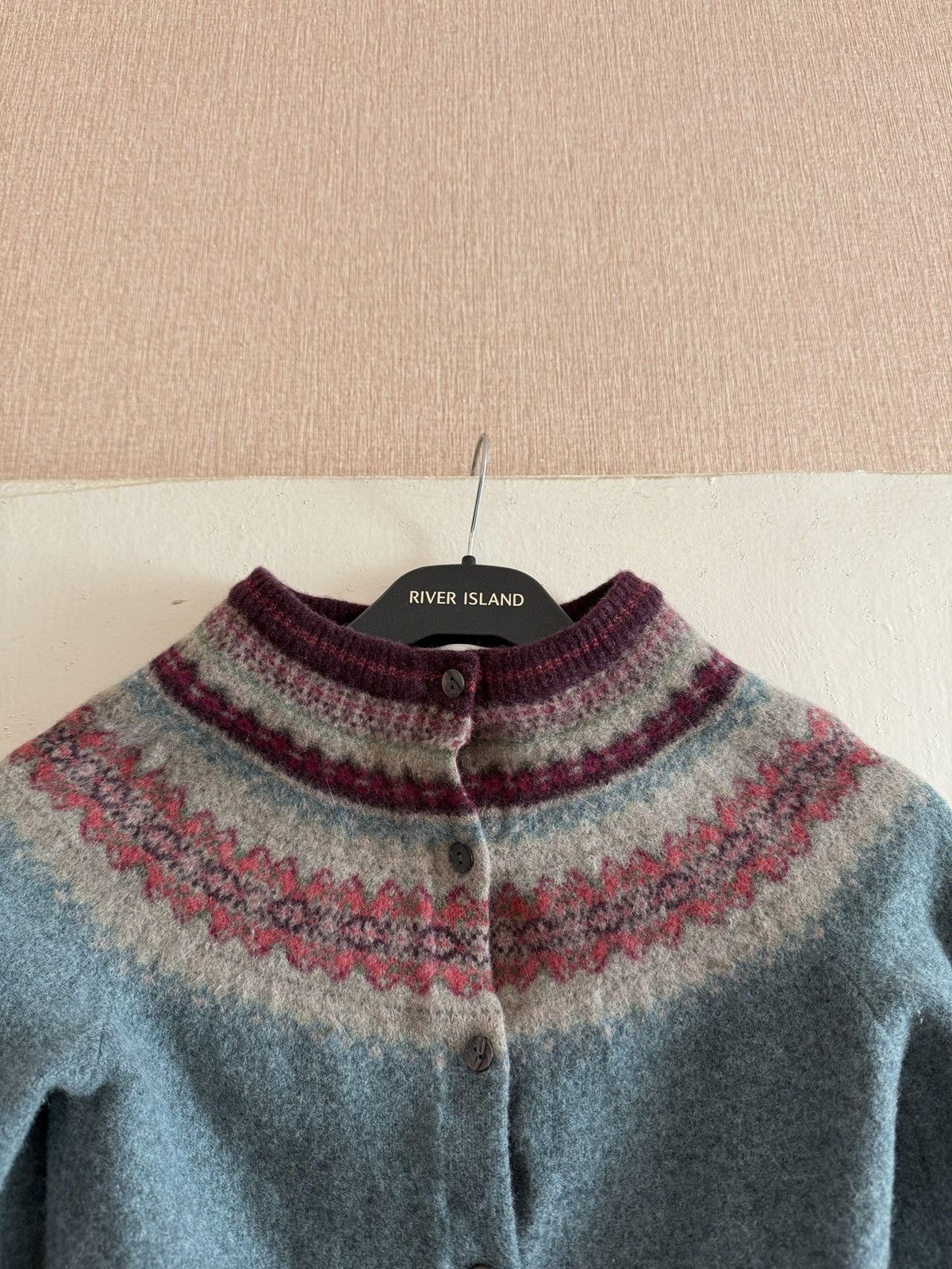 Other Vintage Eribe of Scotland Alpine Women’s Cardigan Old Rose Size S / US 4 / IT 40 - 6 Thumbnail