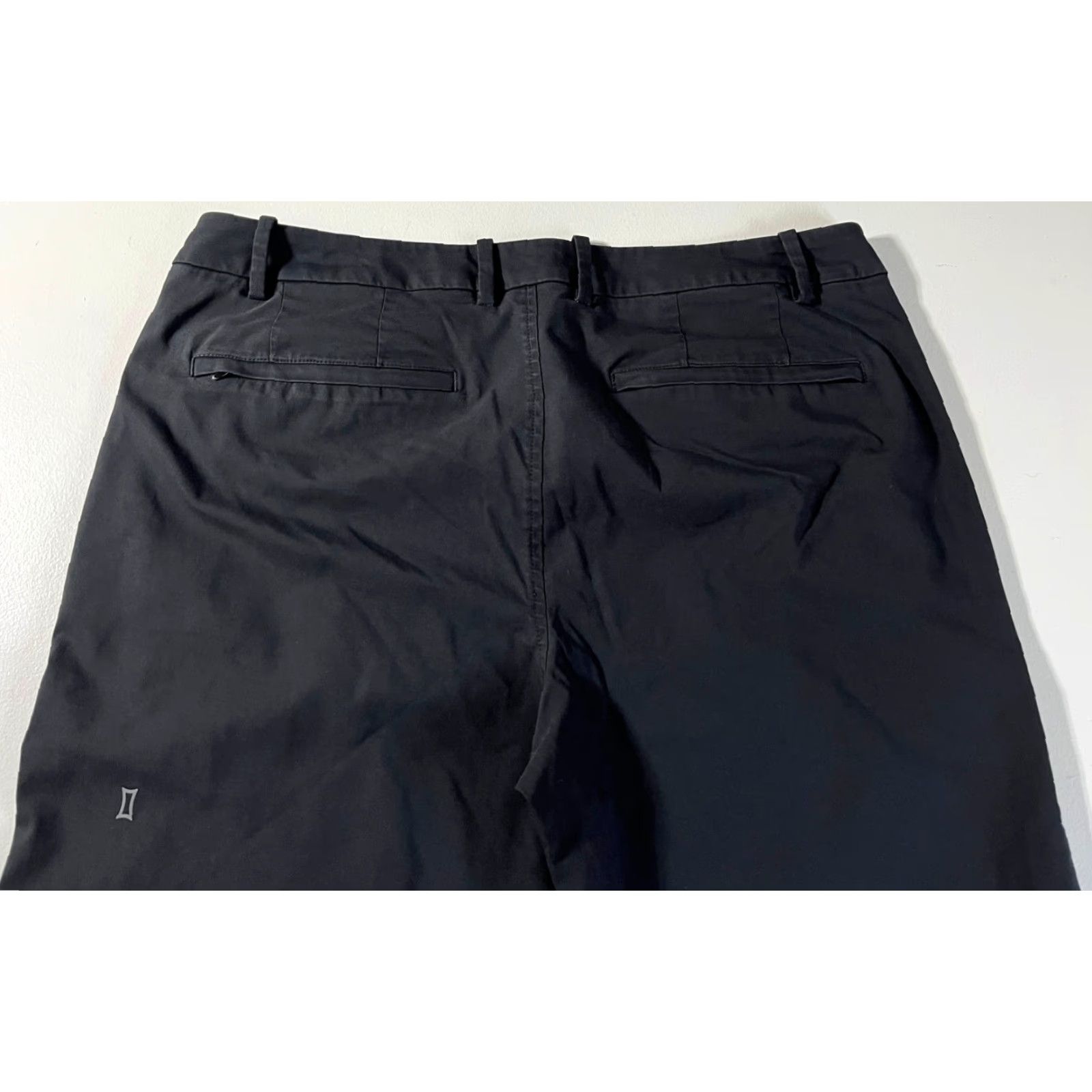 Vintage Kit and Ace Men's Chino Pants 34 Black Cotton Blend Stretch Flat Front Belt Loops Zip Inseam 32 Regular Straight Pockets City Preppy Style Men’s Pants Size US 34 / EU 50 - 7 Thumbnail
