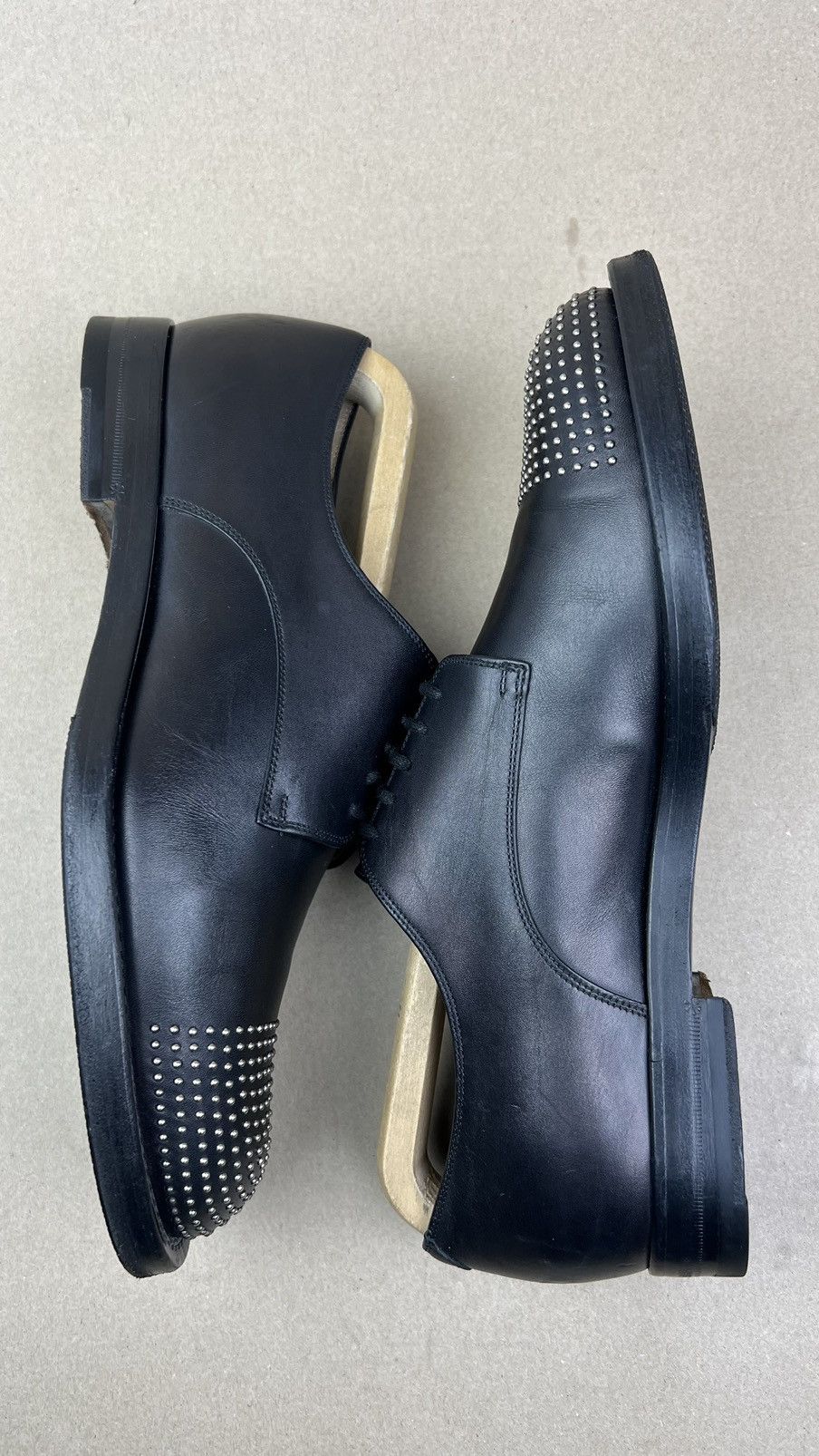 Gucci GUCCI Derby Leather Shoes Cirano Lux Studded Black Men's Size US 8 / EU 41 - 11 Thumbnail