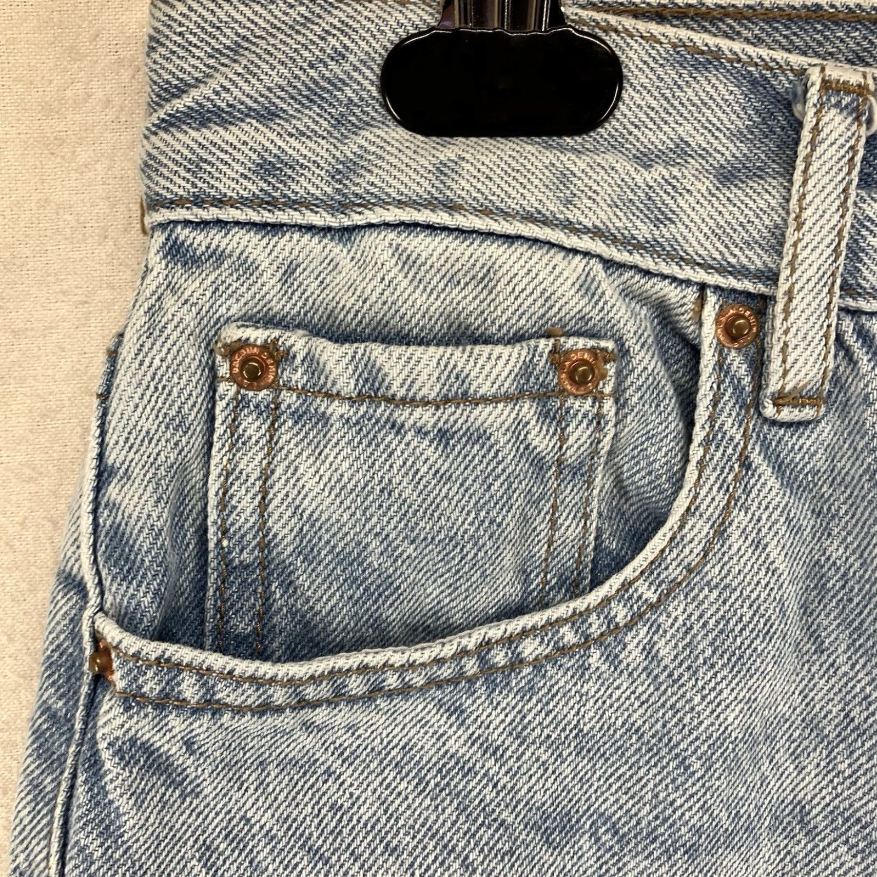 Pacsun Pacsun High Rise Straight Blue Denim Button Fly Jeans Two Tone Women's Size 25 Size 42" / US 20 - 7 Thumbnail