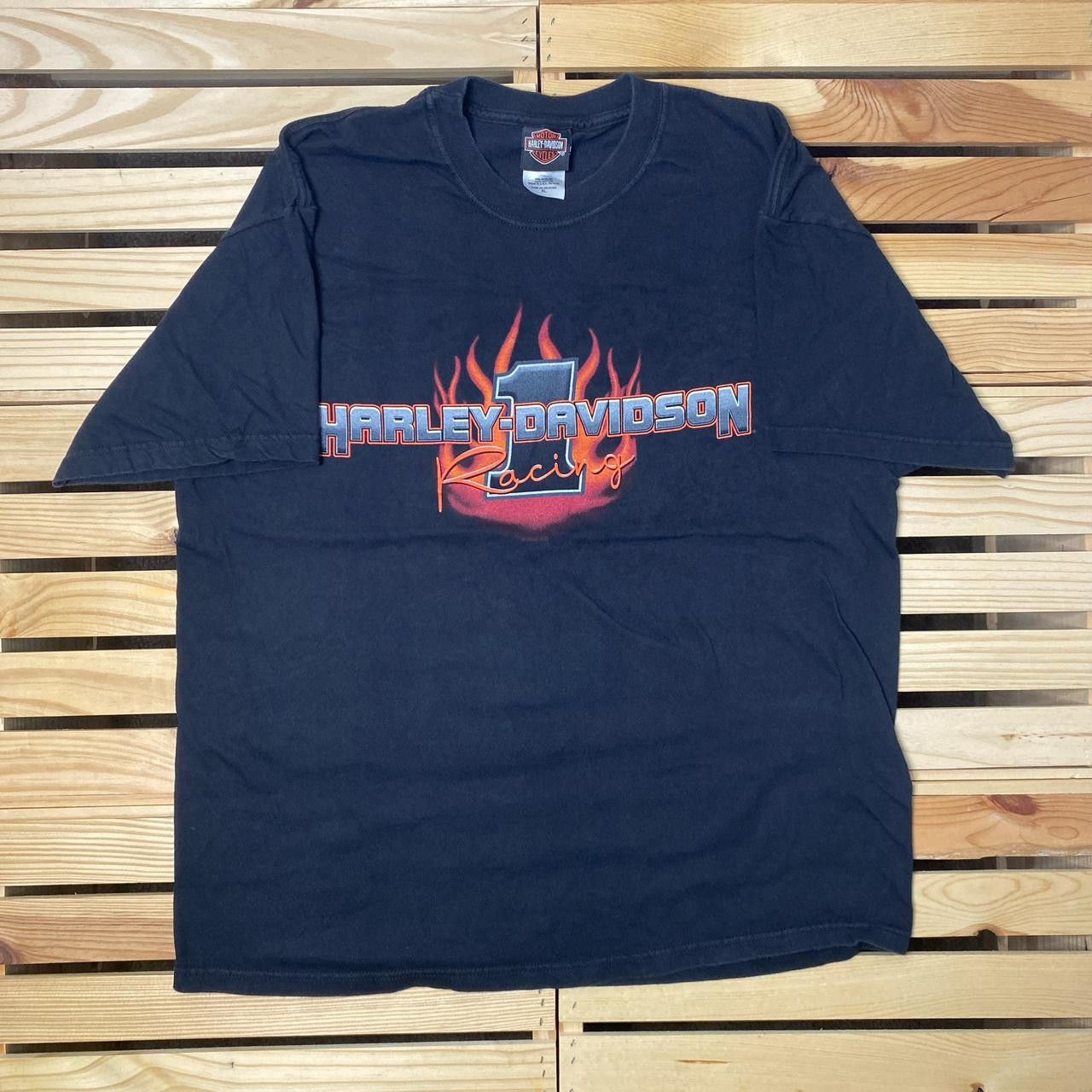 Harley Davidson Vintage Harley Davidson CA Black Biker Flames Tee Size XL Size US XL / EU 56 / 4 - 1 Thumbnail