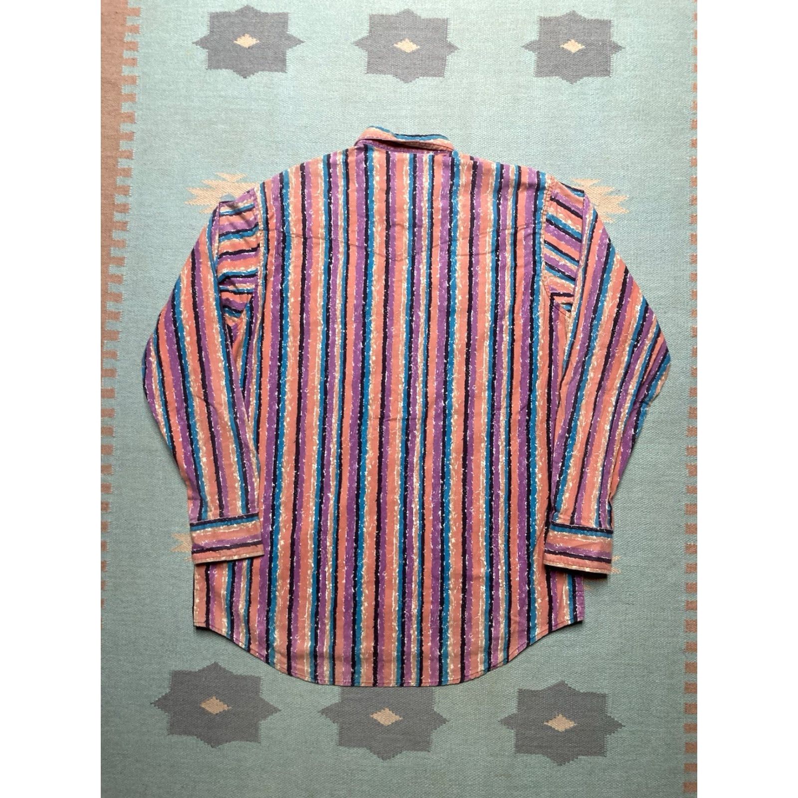 Wrangler VINTAGE Frontier Western Striped Long Sleeve Shirt XL Tall Men’s Button-Up Size US XL / EU 56 / 4 - 4 Thumbnail