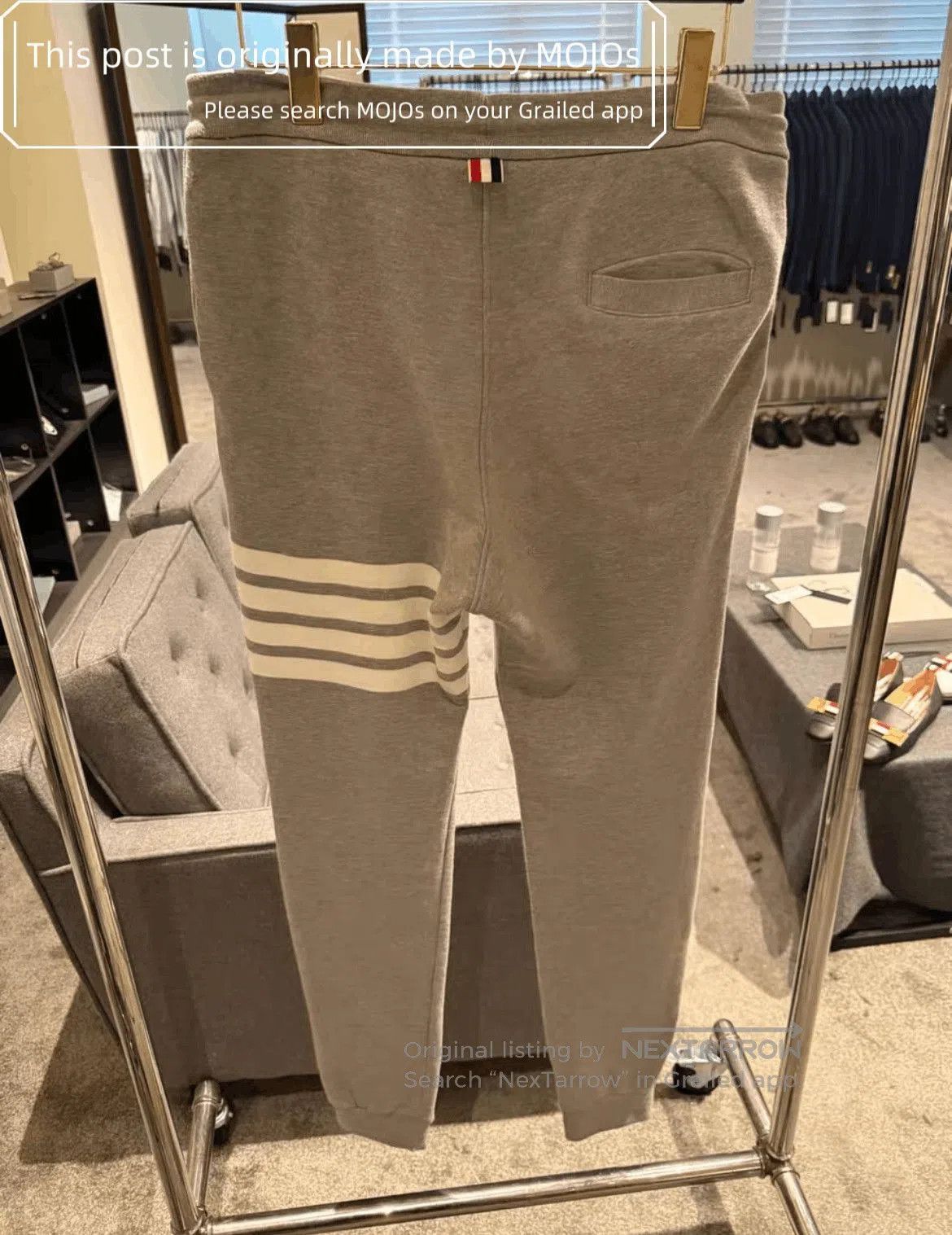 Thom Browne Sz 2 Thom Browne Classic White Stripe Gray Sweatpants. Size US 32 / EU 48 - 2 Thumbnail