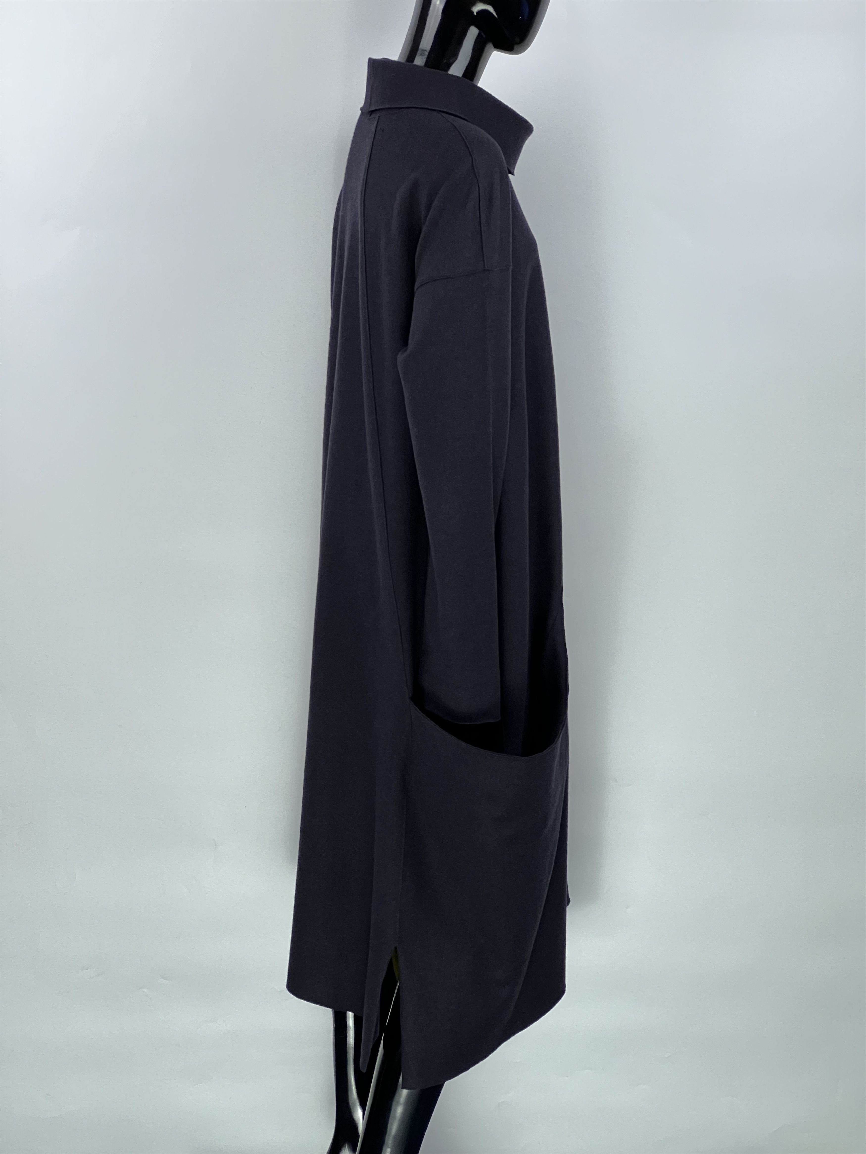 OSKA Oska Asymmetrical Wool Long Sleeve Oversized Pocket Dress Size XL / US 12-14 / IT 48-50 - 2 Thumbnail