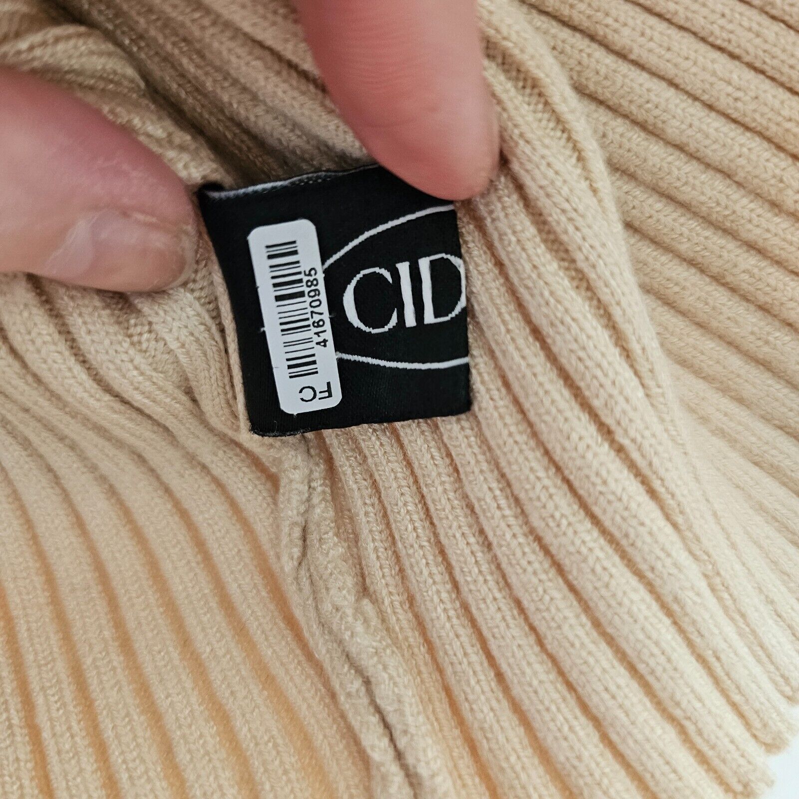 Cider Cider Beige Rib Sleeveless Criss Cross Front Halter Crop Top Size XL / US 12-14 / IT 48-50 - 6 Thumbnail