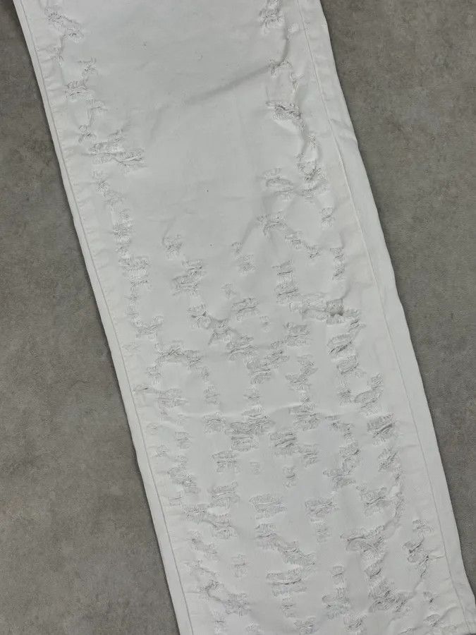 Just Cavalli SS2004 Cavalli Distressed White Denim Jeans Size US 32 / EU 48 - 10 Thumbnail