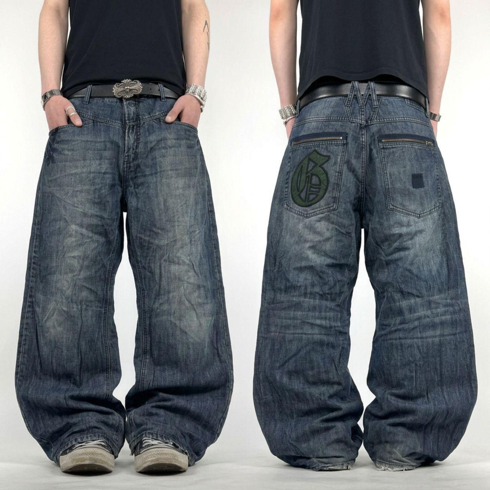 Avirex × Streetwear × Vintage Vintage Y2K Avirex Black Wash Baggy