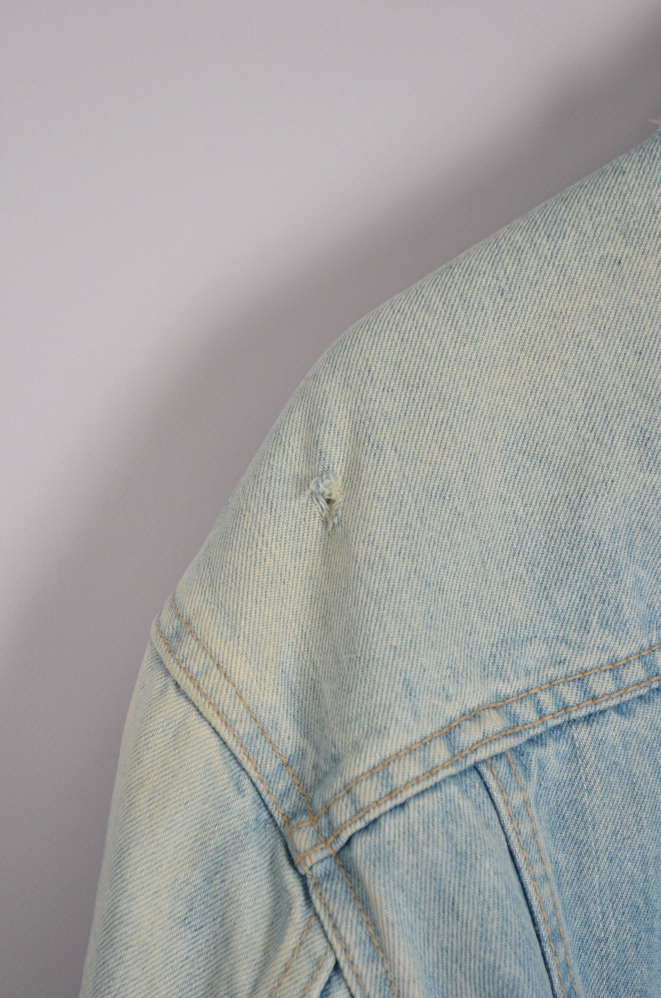 Big John × Vintage Vintage 90s Big-John Denim Trucker Sherpa Blue Jacket RARE Size US L / EU 52-54 / 3 - 13 Thumbnail