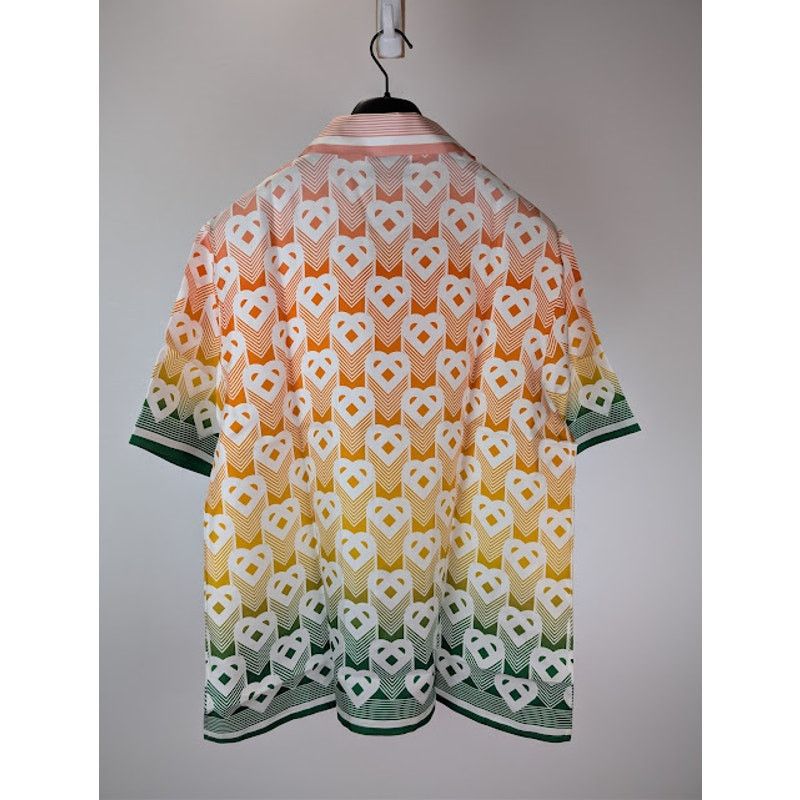 Casablanca o1rshd1 Gradient Heart Monogram Short-Sleeve Shirt in Multi Size US L / EU 52-54 / 3 - 17 Thumbnail