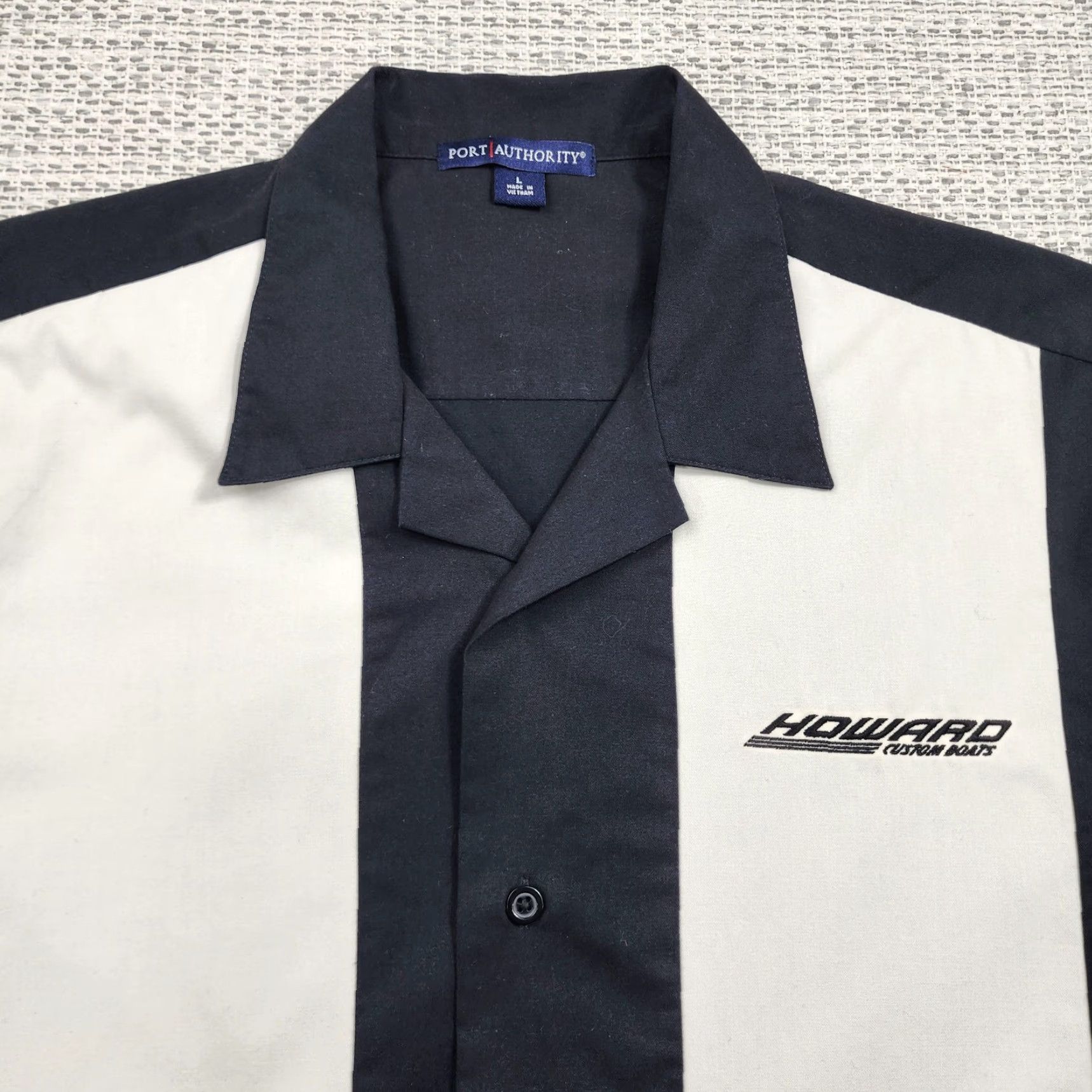 Port Authority VINTAGE Port Authority Shirt Mens Large Howard Custom Boats Bowling Camp Polo Size US L / EU 52-54 / 3 - 4 Thumbnail