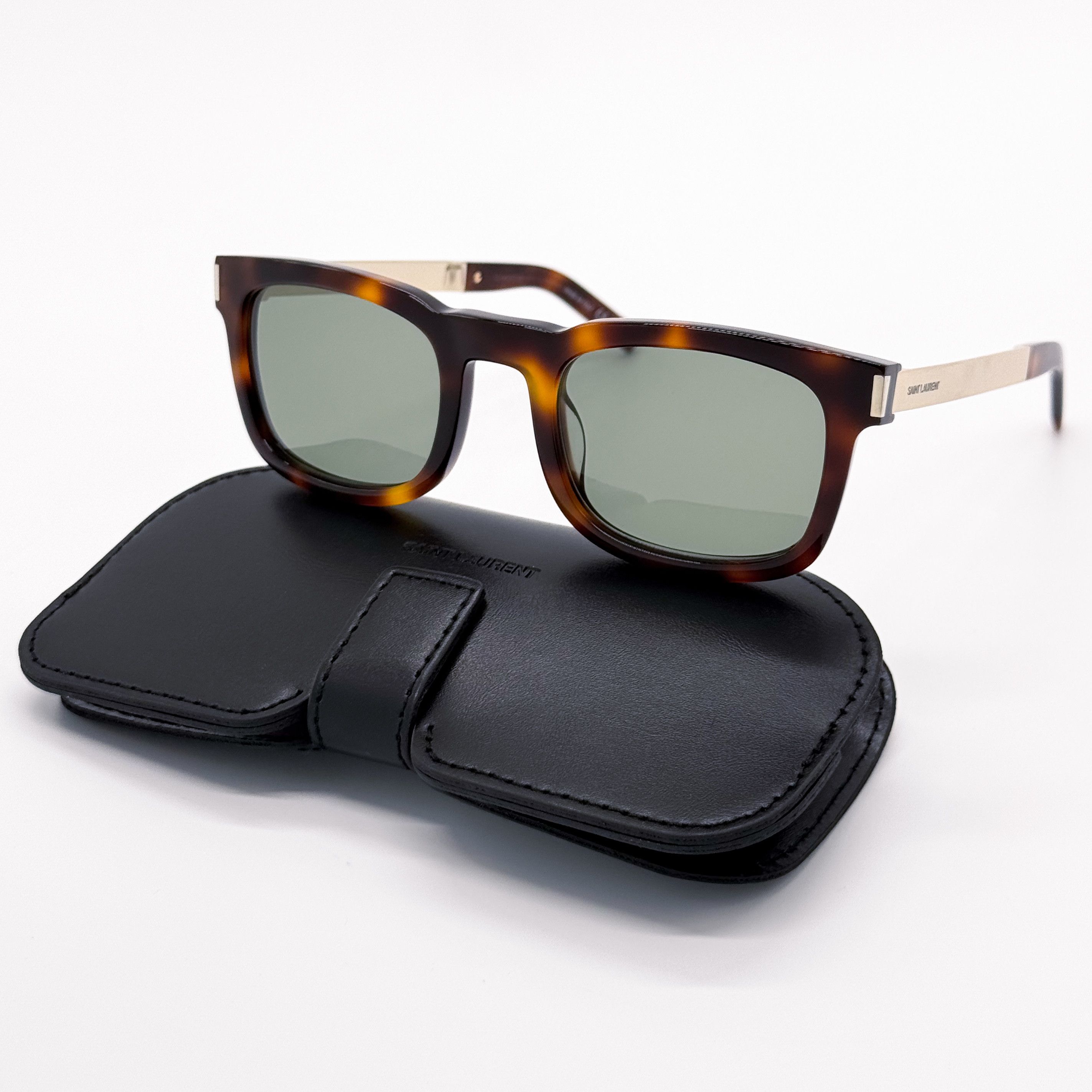Yves Saint Laurent NEW SAINT LAURENT SL 581 002 HAVANA GREEN MEN SUNGLASSES Size ONE SIZE - 1 Thumbnail