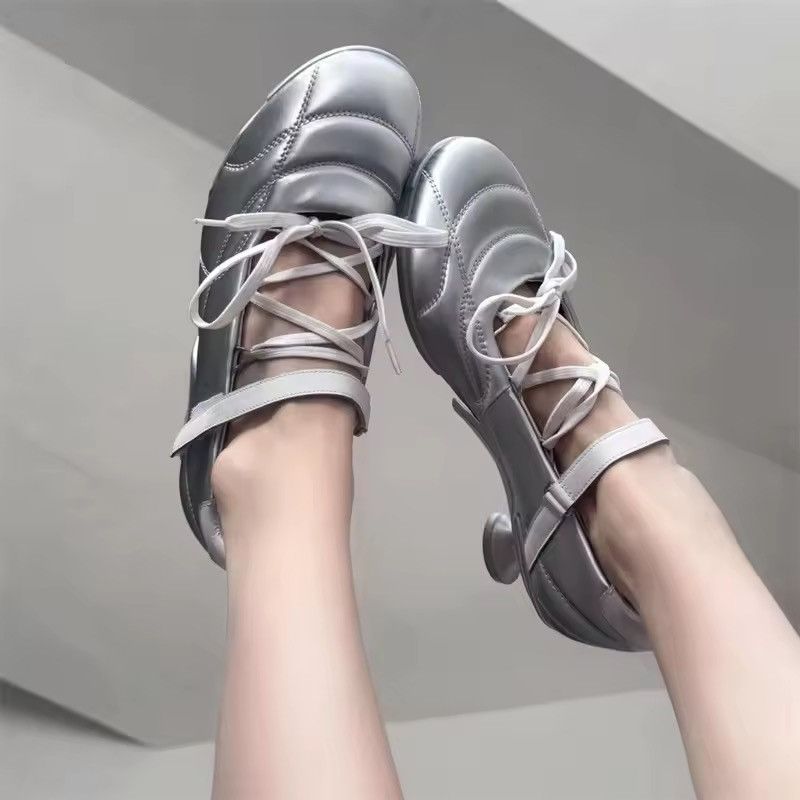 Other Design Lace Up Ballet Strap Heels Sportswear Shoes Size US 9 / IT 39 - 2 Thumbnail