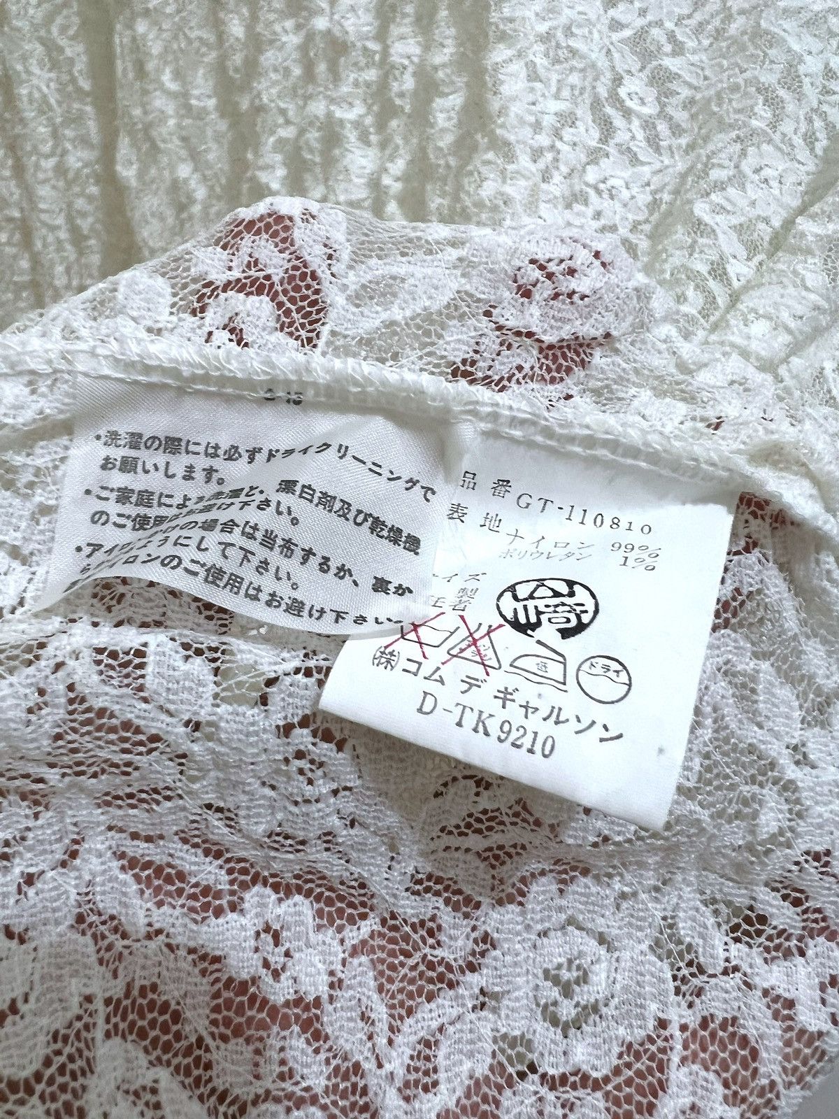 Comme des Garcons 90s cdg white rose mesh net long sleeve top Grailed