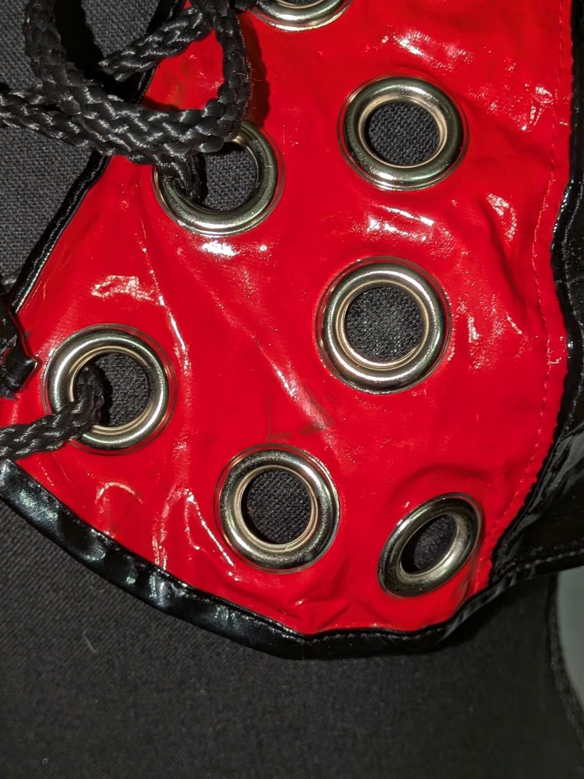 The Unbranded Brand VTG 90s Black & Red Vinyl Gothic Vampire Fetish Clubwear Bra Size ONE SIZE - 2 Thumbnail