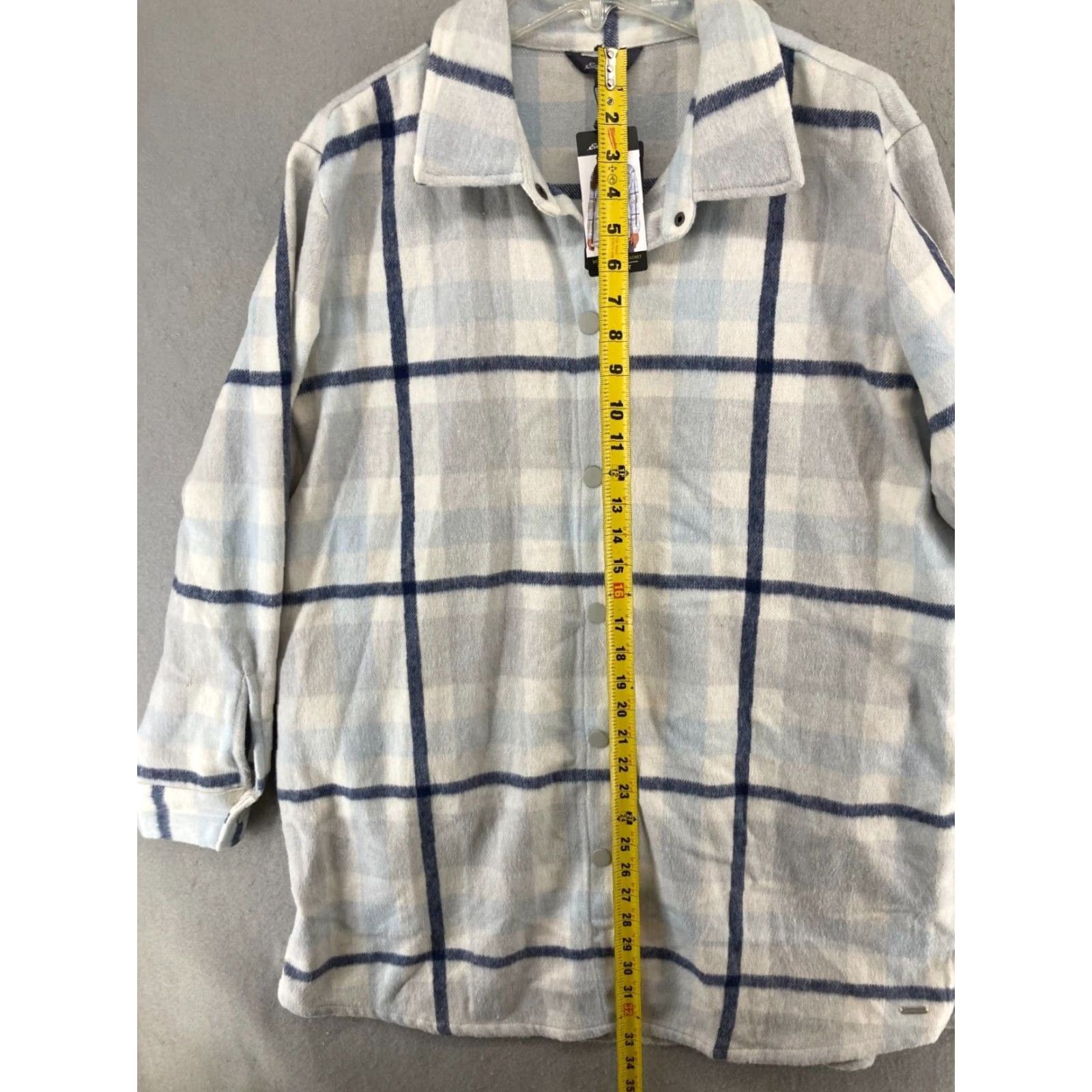 Eddie Bauer Eddie Bauer Women's Shacket XL Blue Plaid Fleece Button-Up Casual Shirt Snap Long Sleeve Outdoor Classic Size XL / US 12-14 / IT 48-50 - 3 Thumbnail