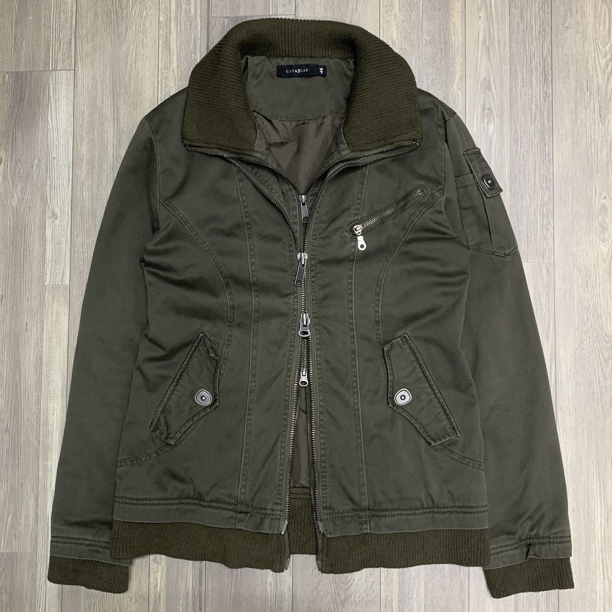 image of Civarize Double Zipper Jacket in Moss, Men's (Size Small)