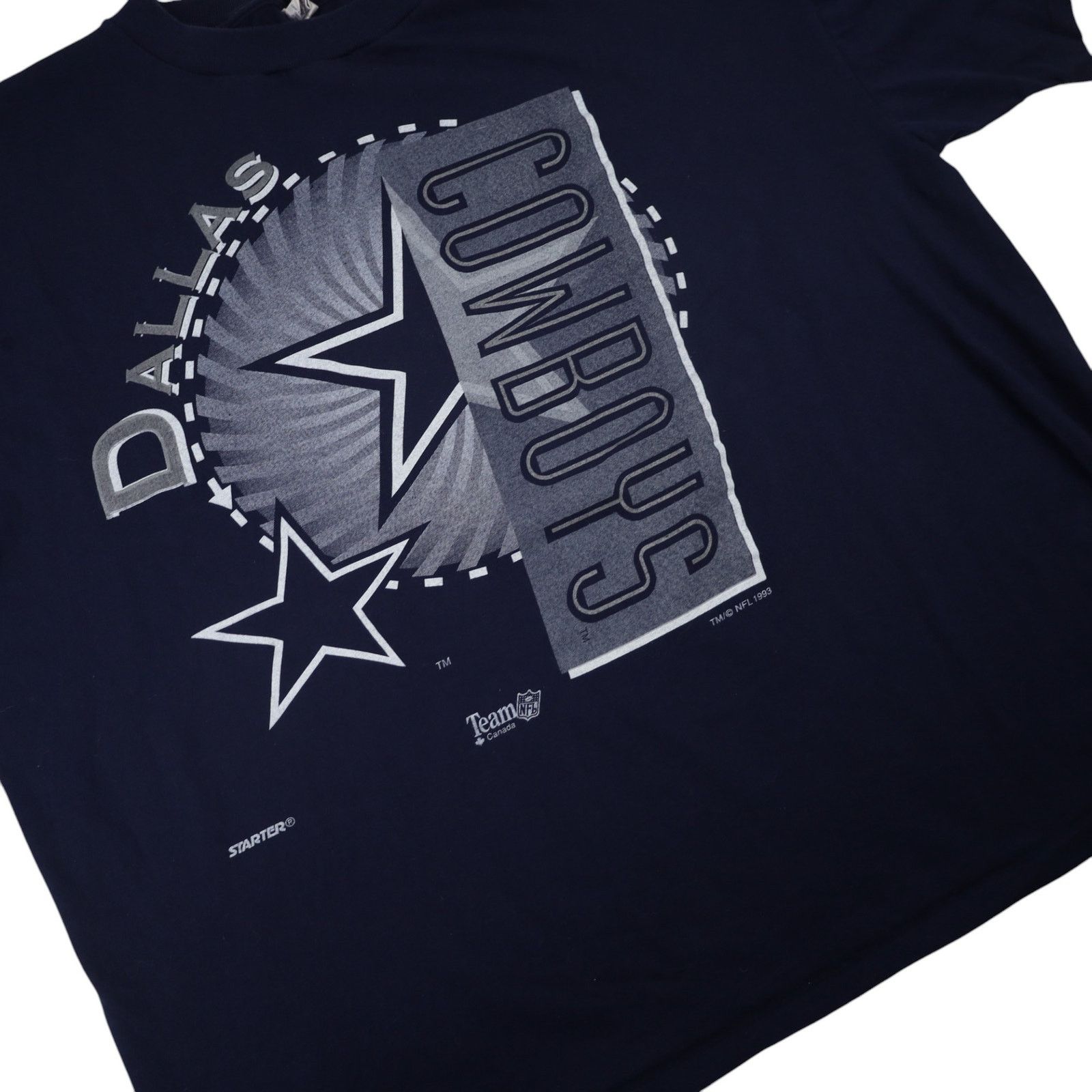 NFL × Starter × Vintage VTG 90s Starter Dallas Cowboys Big Spellout Graphic T Shirt Size US M / EU 48-50 / 2 - 3 Thumbnail