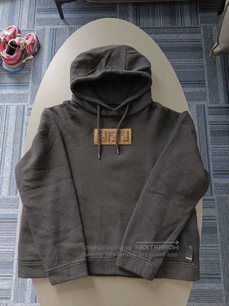 Fendi Fendi Double F Embroidered Hooded Sweatshirt - Black Size US M / EU 48-50 / 2 - 1 Thumbnail