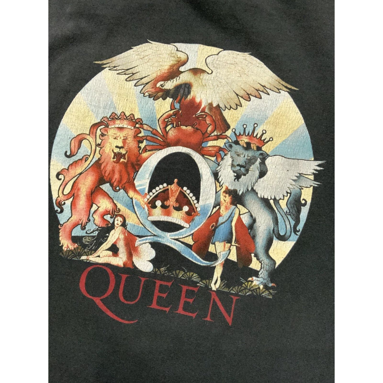 Vintage VINTAGE Queen Day At The Races Rock Band Mercury Double-Sided T-Shirt Sz.S Mens Washed Grey Double-Sided Graphic S/S Band Merch 70s 80s Size US S / EU 44-46 / 1 - 6 Thumbnail