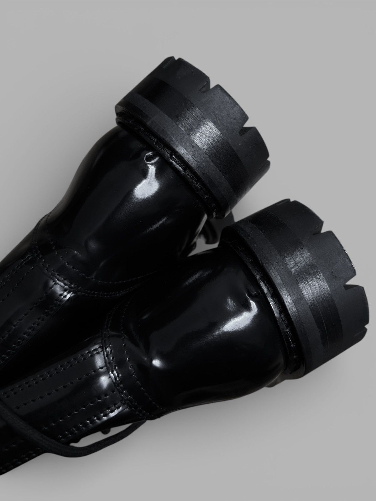 Ann Demeulemeester FW2014 Ann Demeulemeester Patent Leather Combat Biker Boots Size US 9 / EU 42 - 14 Thumbnail