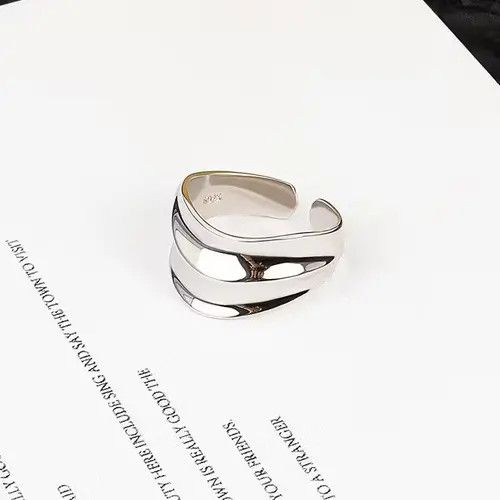Vintage Modern Minimalistic Rave Ring Size ONE SIZE - 4 Thumbnail