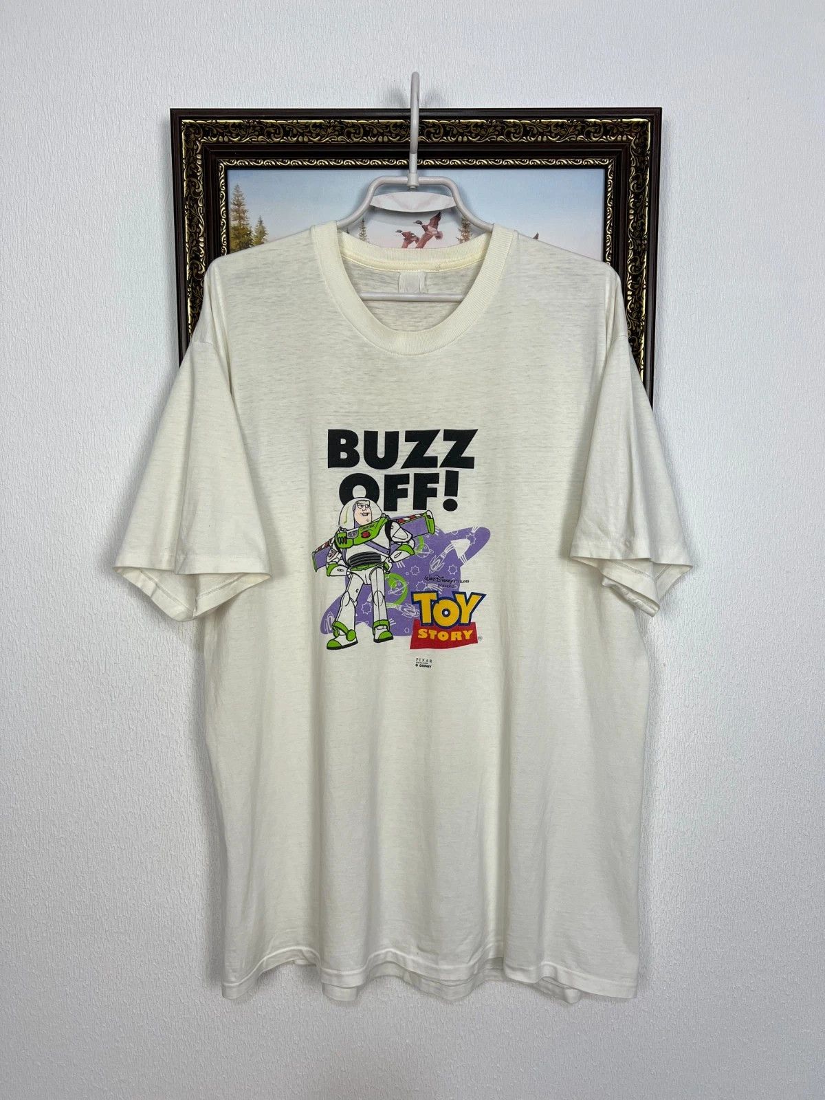 Vintage Vintage 90's Toy Story Buzz Lightyear Over Print Shirt Tee Size US L / EU 52-54 / 3 - 1 Thumbnail