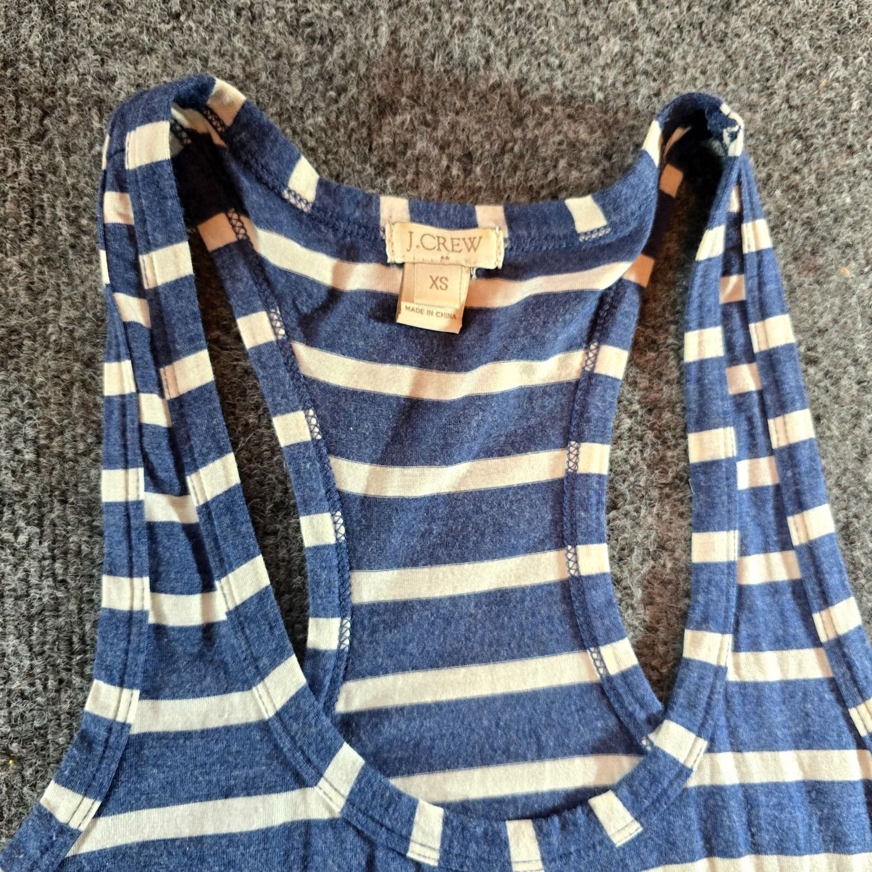 J.Crew J.CREW Dress Womens XS Blue White Striped Maxi Sleeveless Casual Stretch Knit Modal Maxi Dress Size XS / US 0-2 / IT 36-38 - 3 Thumbnail