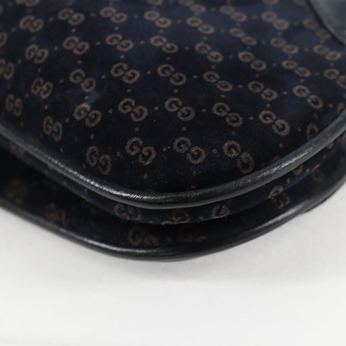 Gucci GUCCI Micro GG Canvas Shoulder Bag Suede Navy Gold 001 261 Size ONE SIZE - 13 Thumbnail