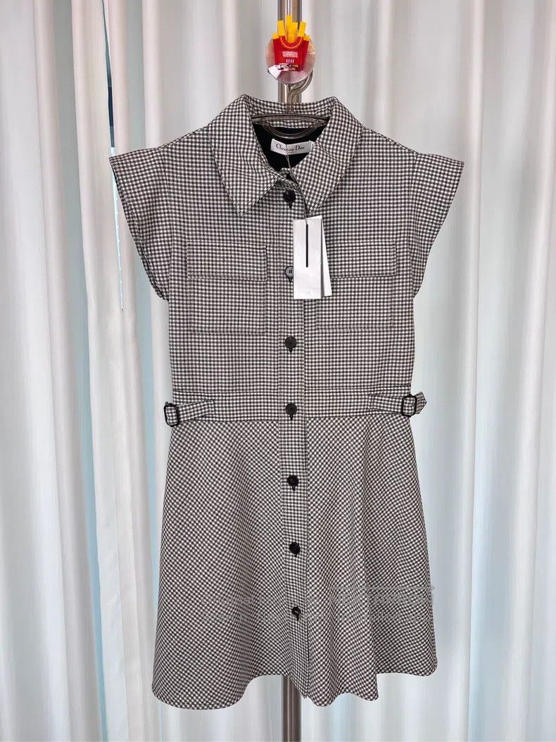 Dior Dior Black and white plaid worsted wool thousand-bird chec Size S / US 4 / IT 40 - 1 Thumbnail