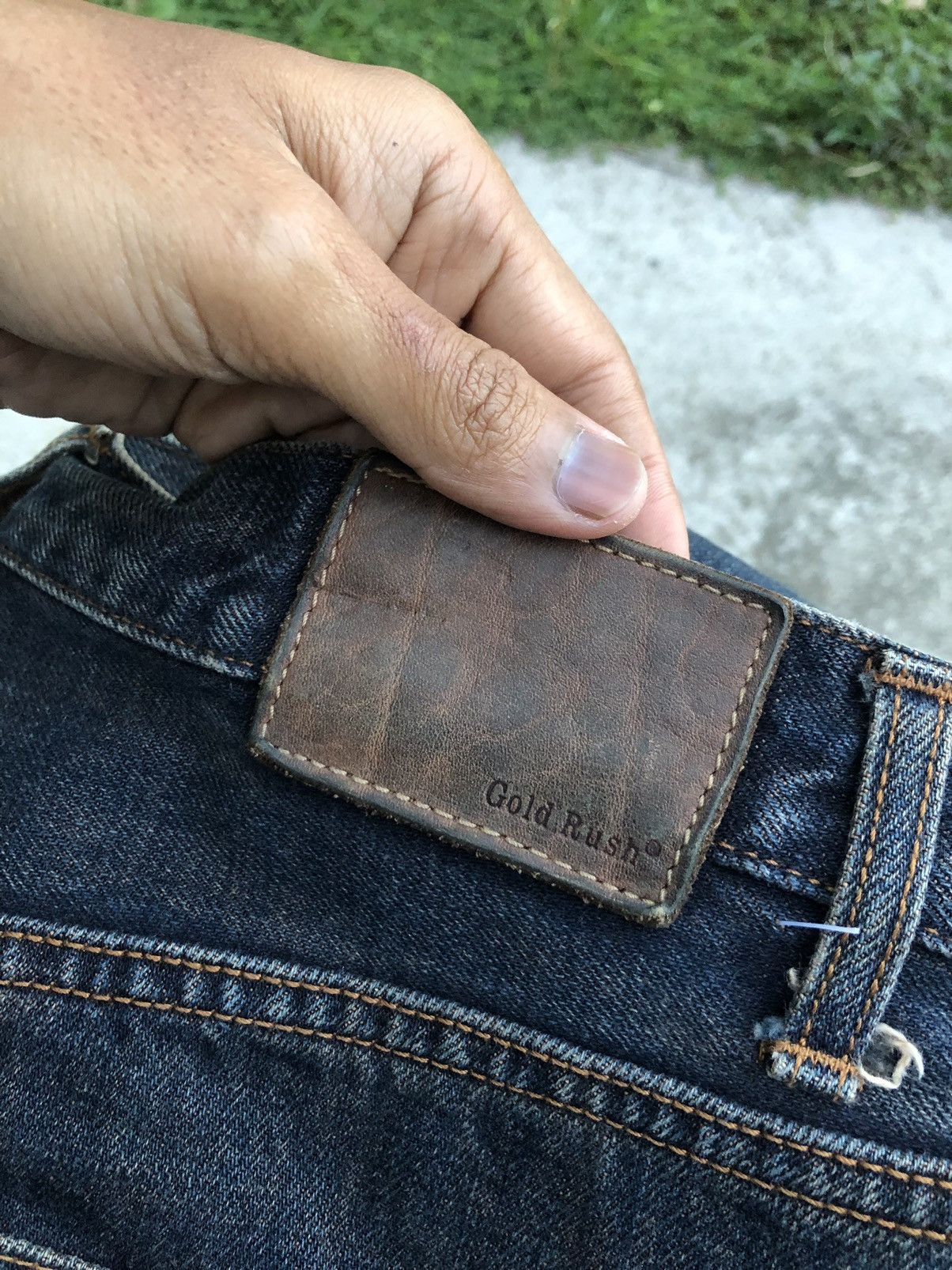 If Six Was Nine WIDE LEG⚡️RUSTY BLUE GOLD RUSH VINTAGE DENIM Size US 33 - 3 Thumbnail