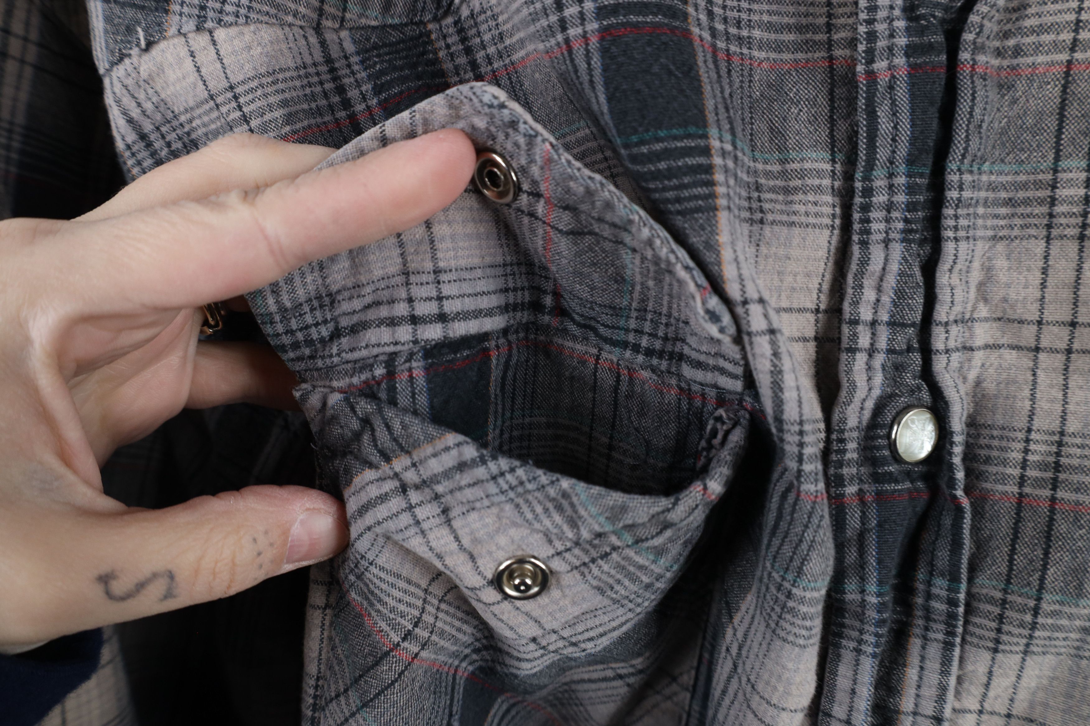 Vintage West Coast Choppers Jesse James Snap Button Shirt Plaid Size US M / EU 48-50 / 2 - 6 Thumbnail