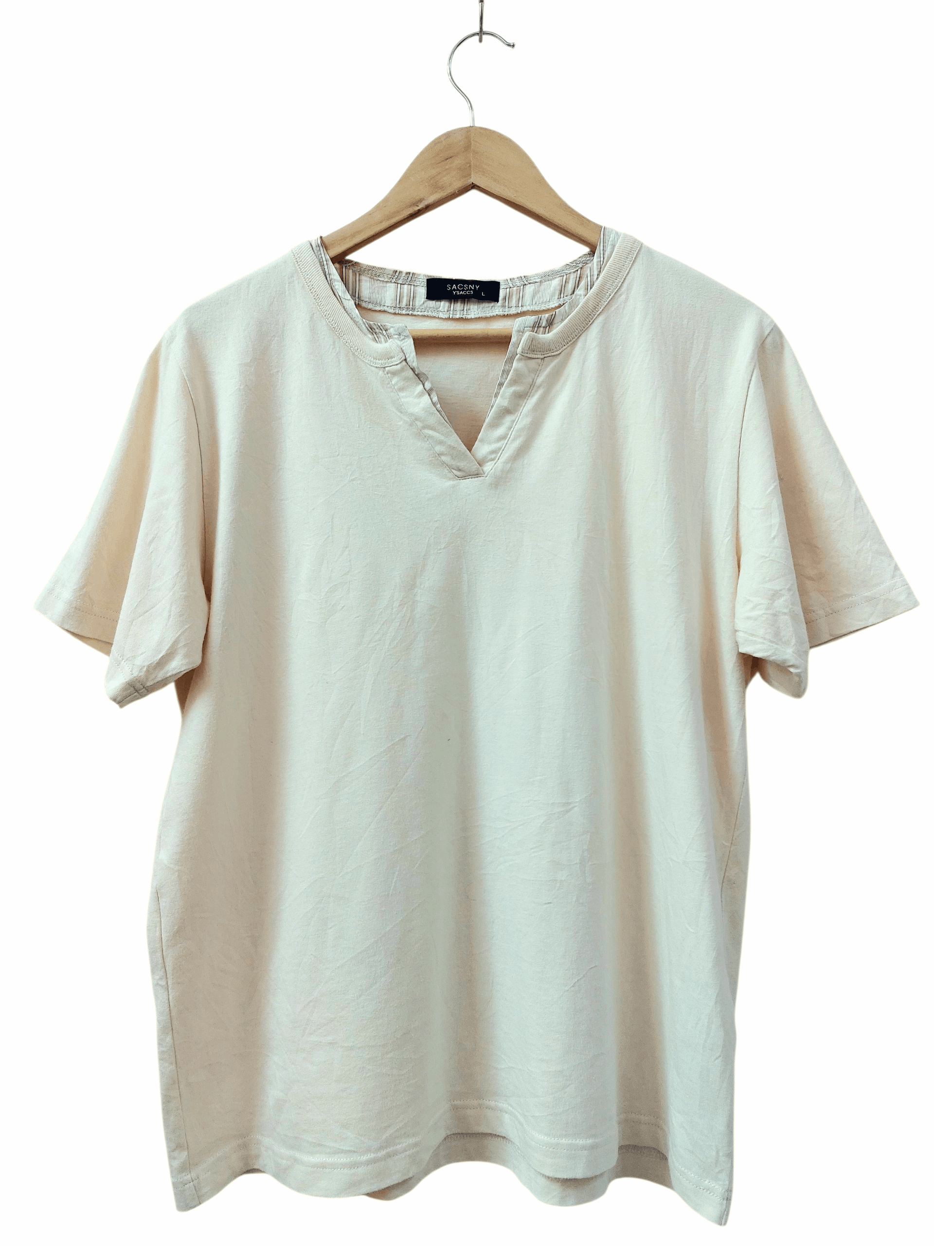 Yohji Yamamoto Sacsny Ysaccs Yohji Yamamoto Split Neck Tee Size US L / EU 52-54 / 3 - 1 Thumbnail