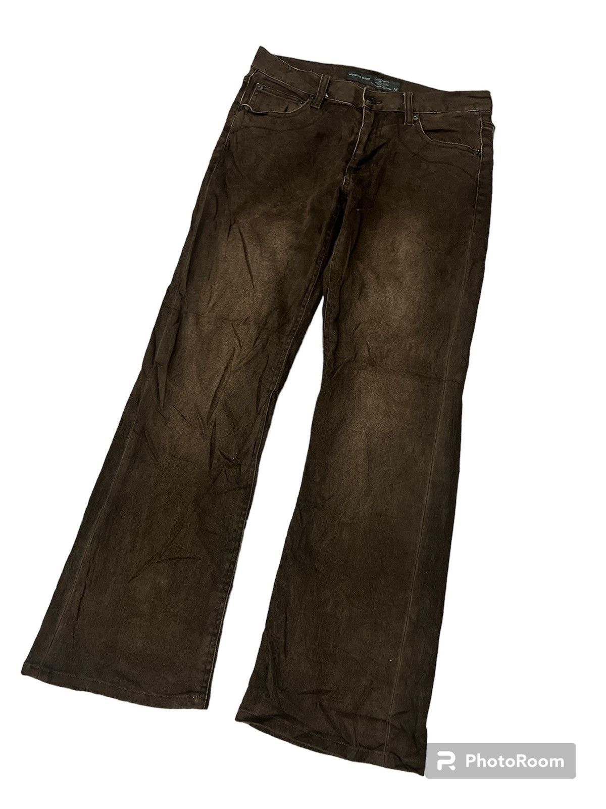 Japanese Brand FLARED💥MOSSIMO SPORT BROWN FADED DISTRESSED COTTON PANT Size US 30 / EU 46 - 5 Thumbnail