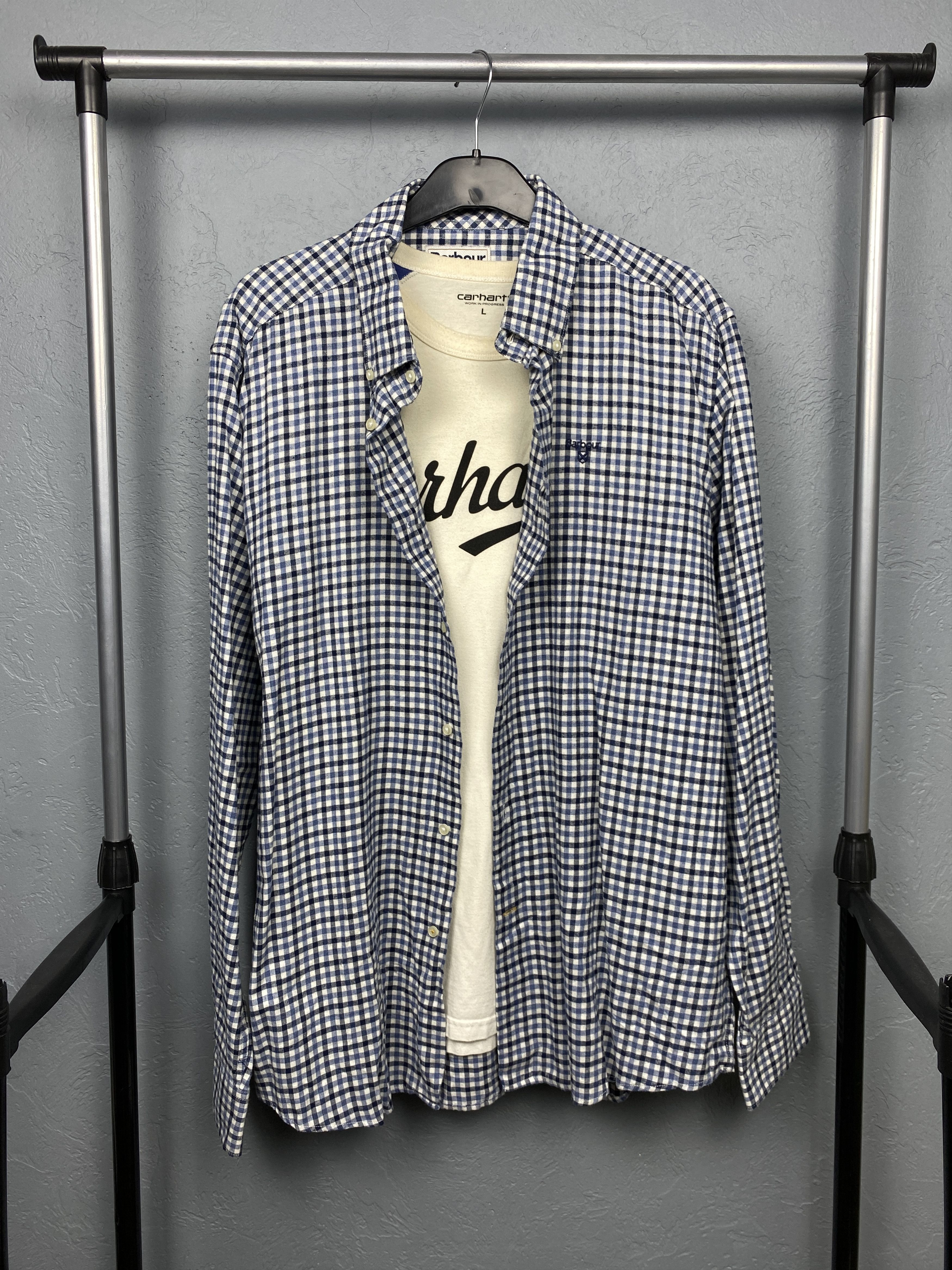 Barbour × Flannel Barbour Vintage Mens Flannel Plaid Shirt Size US XL / EU 56 / 4 - 1 Thumbnail