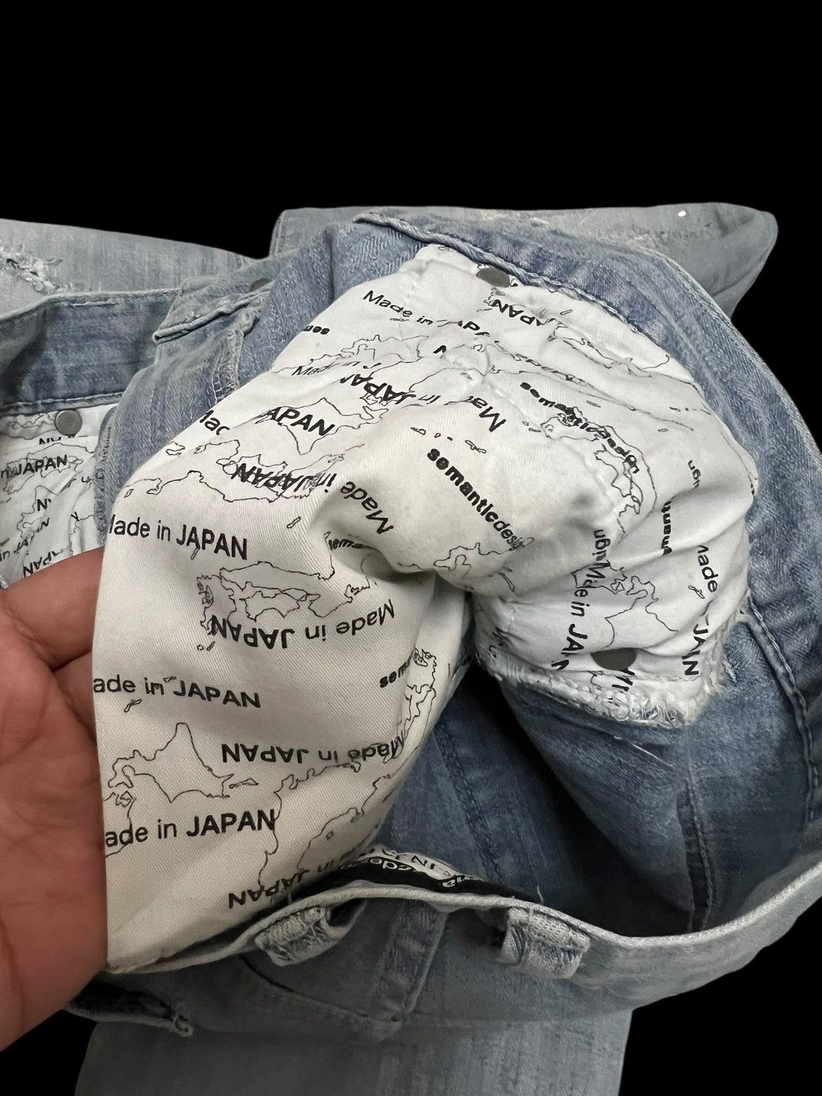 Japanese Brand Vintage Semantic Designs Hickory Distressed Jean Size US 31 - 16 Thumbnail