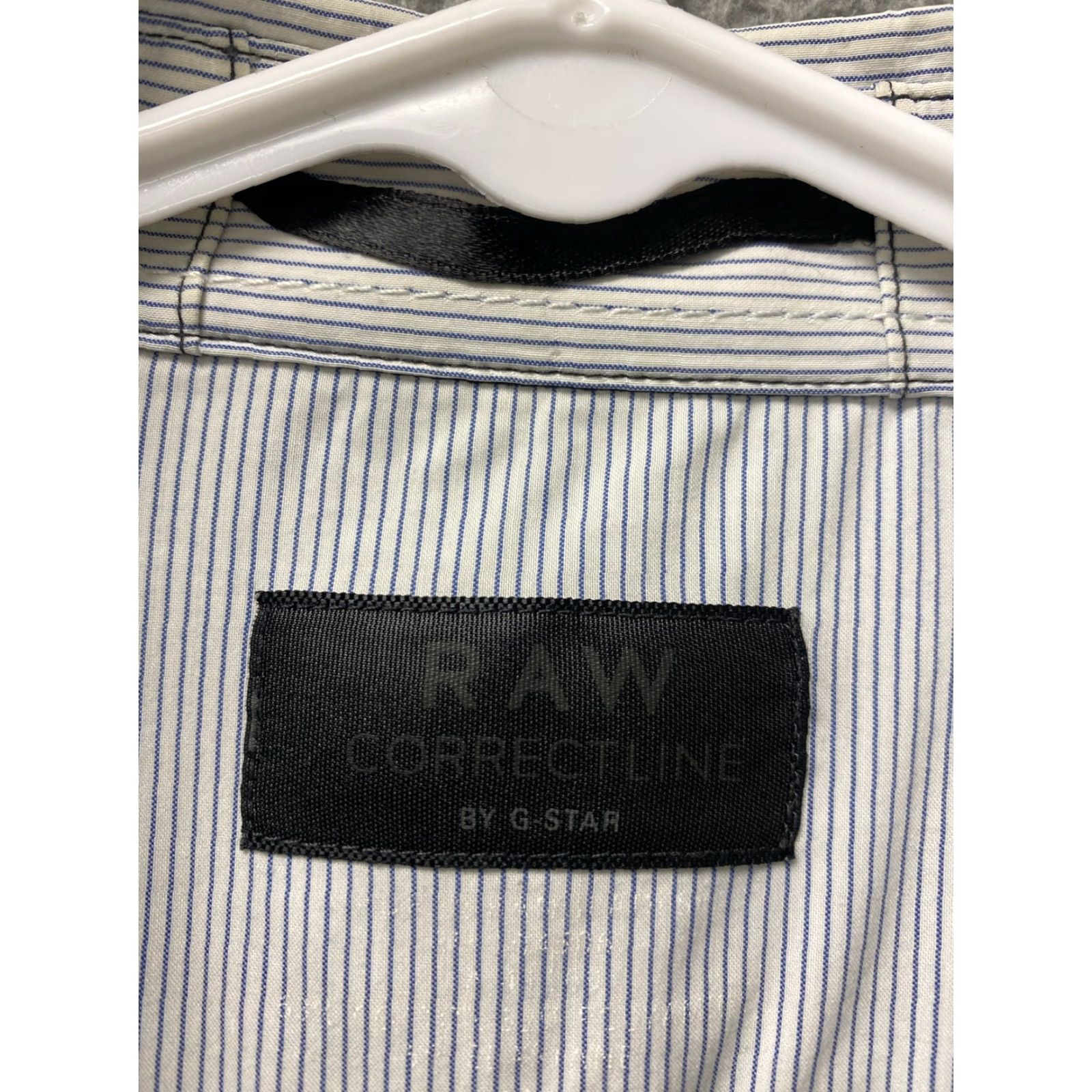G-Star G-Star Raw Men's Plaid Button-Up Shirt Long Sleeve Casual 82-87 M Gray Stripes Size US M / EU 48-50 / 2 - 5 Thumbnail