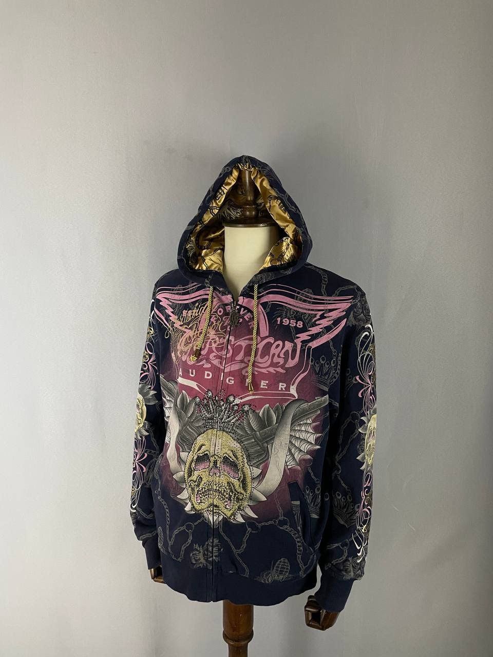 Christian Audigier Christian Audigier Hoodie Zip Navy Rare Size US L / EU 52-54 / 3 - 1 Thumbnail