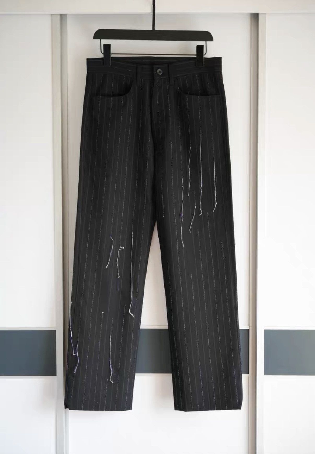 Yohji Yamamoto Yohji Yamamoto 03aw Broken Stripe Trousers K4 Size US 32 / EU 48 - 1 Thumbnail