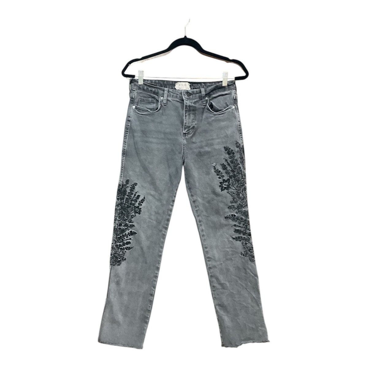 Free People Free People Jeans Women 28 Gray Black Embroidered Size 28" / US 6 / IT 42 - 1 Thumbnail
